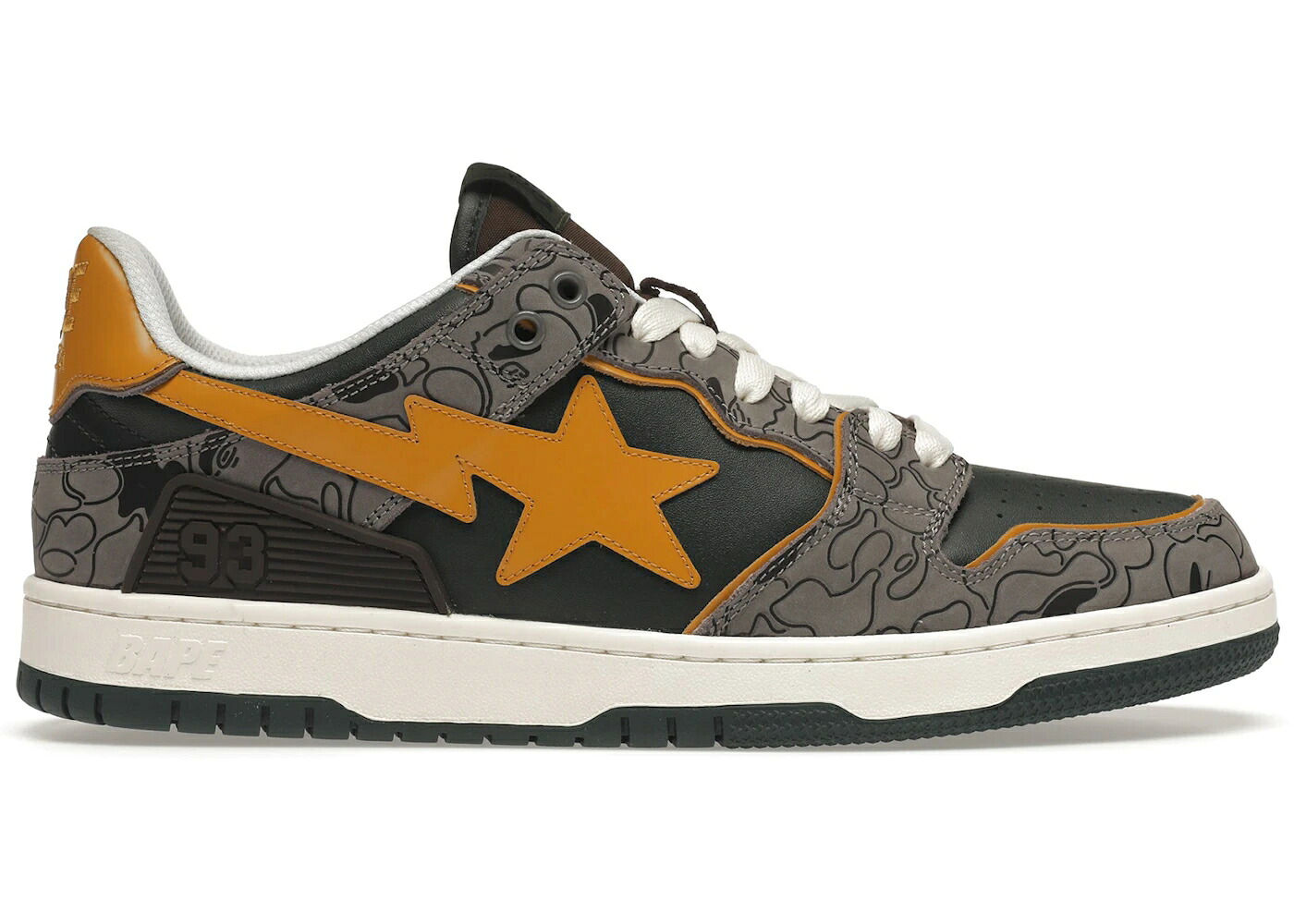 ベイプ 灰色 グレー 黄色 イエロー スニーカー メンズ BAPE A BATHING APE SK8 STA GREY MUSTARD YELLOW / GREY MUSTARD YELLOW|スニケス