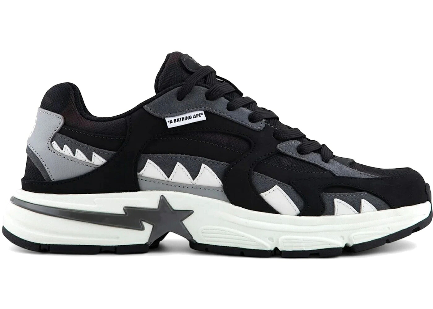 ベイプ シャーク 黒いこと 黒いこと #1 スニーカー メンズ BAPE A BATHING APE SHARK STA BLACK /