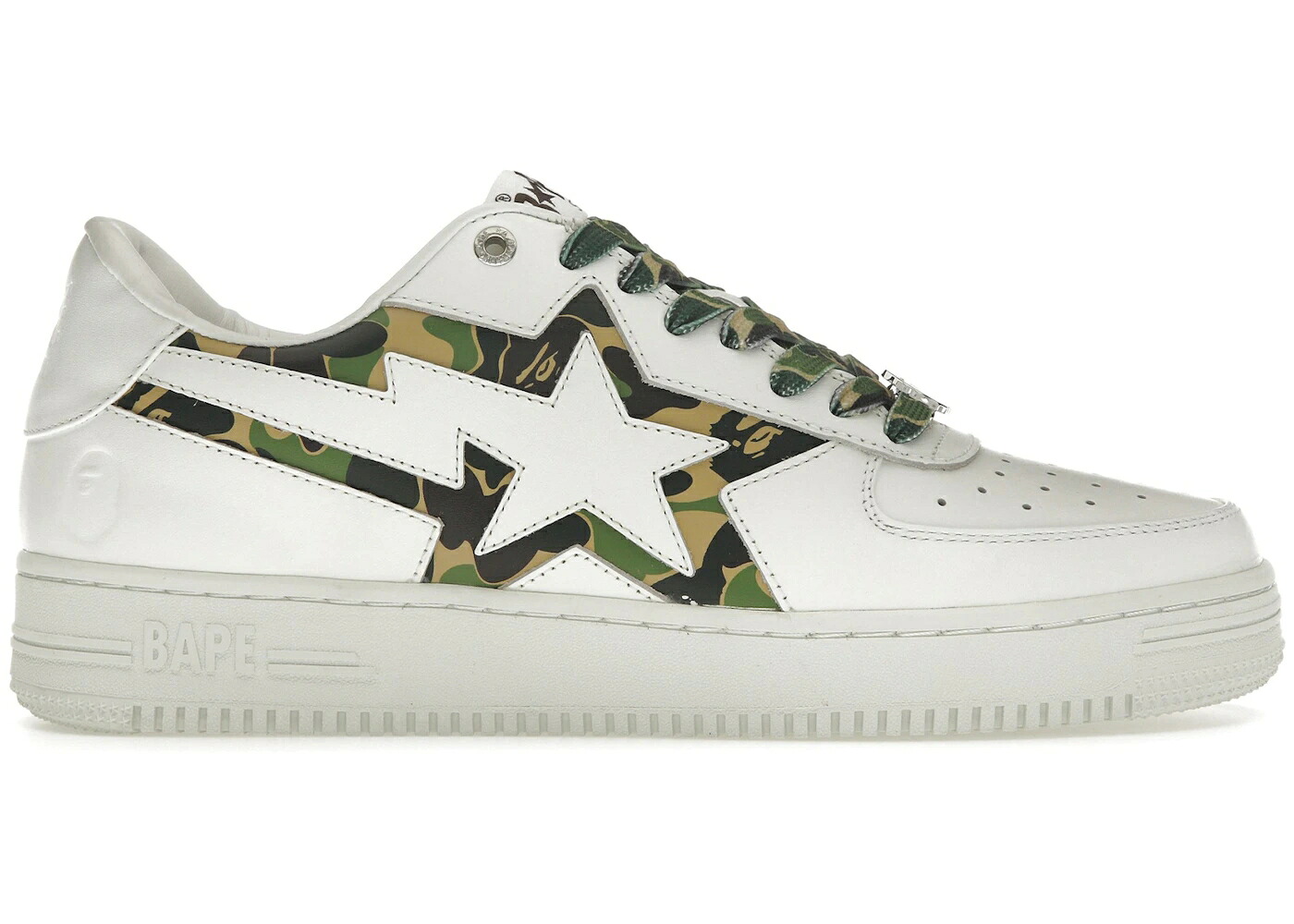 ベイプ アイコン 家鴨柄 緑 緑であること 白いこと 白いこと スニーカー メンズ BAPE A BATHING APE STA ICON ABC CAMO GREEN / WHITE GREEN
