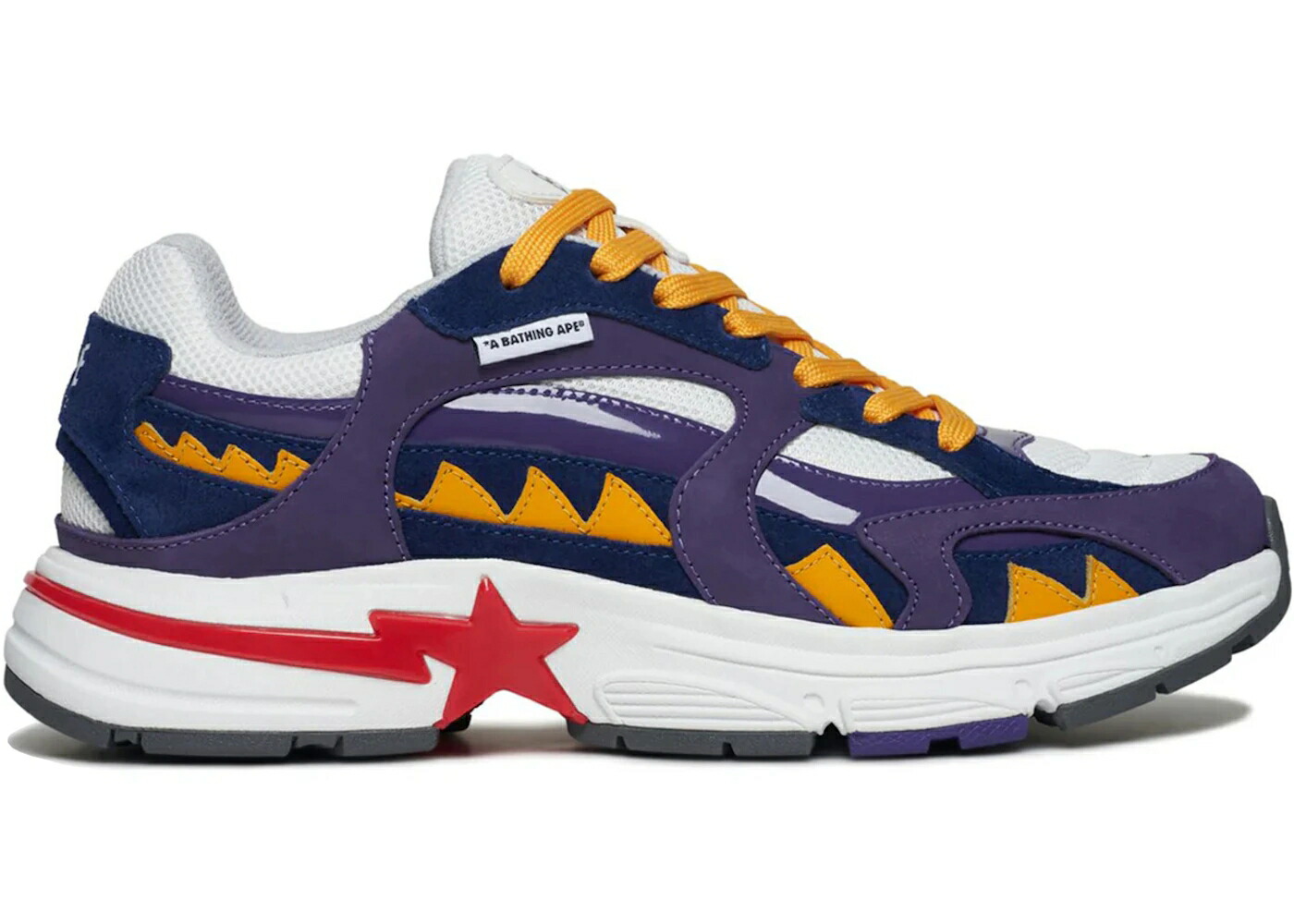 ベイプ シャーク ユナイテッド 白色 ホワイト 紫 パープル ゴールド 赤 レッド 青色 ブルー スニーカー メンズ BAPE A BATHING APE SHARK STA UNITED STATES / WHITE PURPLE GOLD RED BLUE