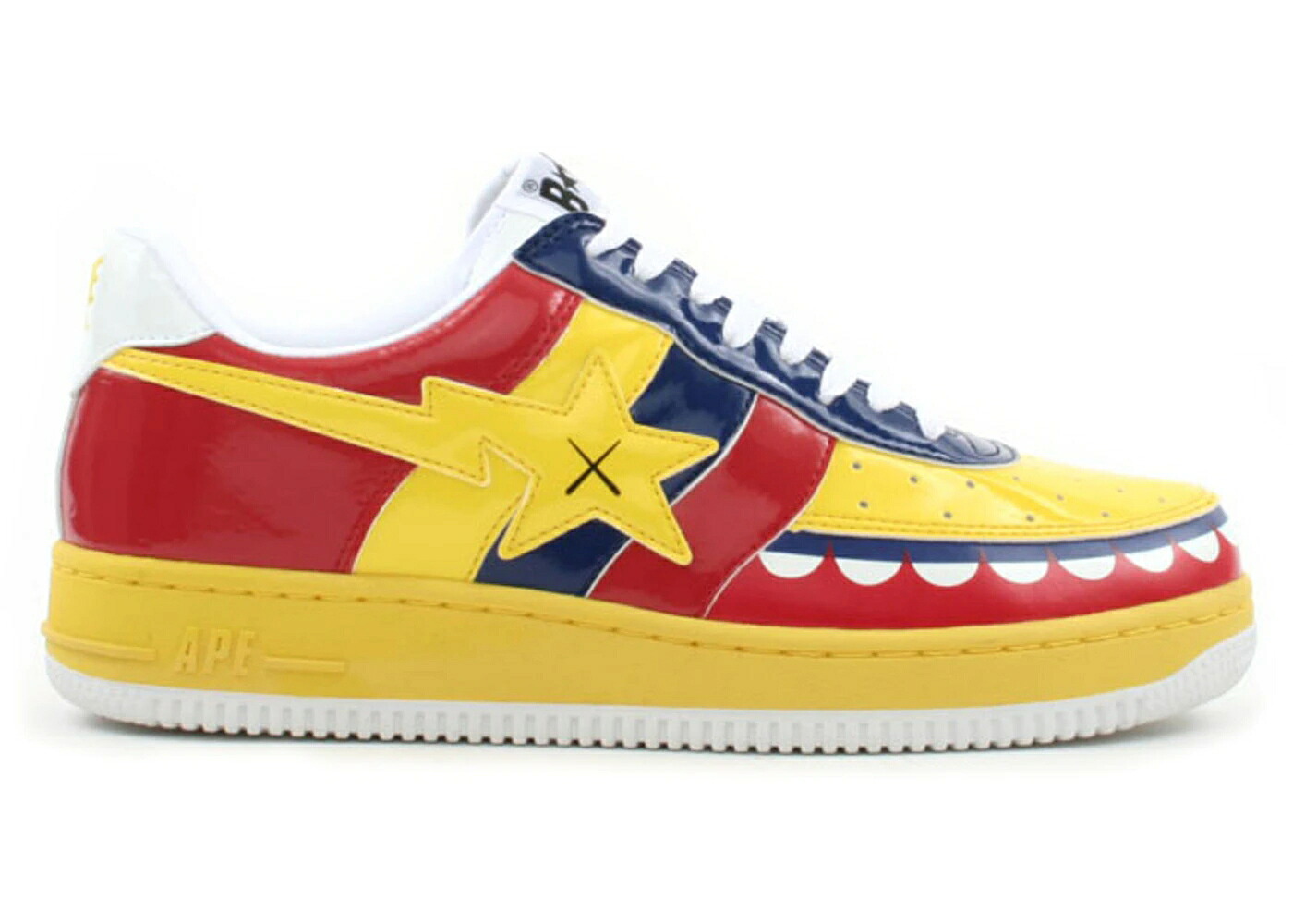 ベイプ 黄味がかった 黄色 赤 赤いこと 白いこと 白いこと スニーカー メンズ BAPE A BATHING APE STA LOW KAWS CHOMPERS YELLOW RED / YELLOW RED WHITE