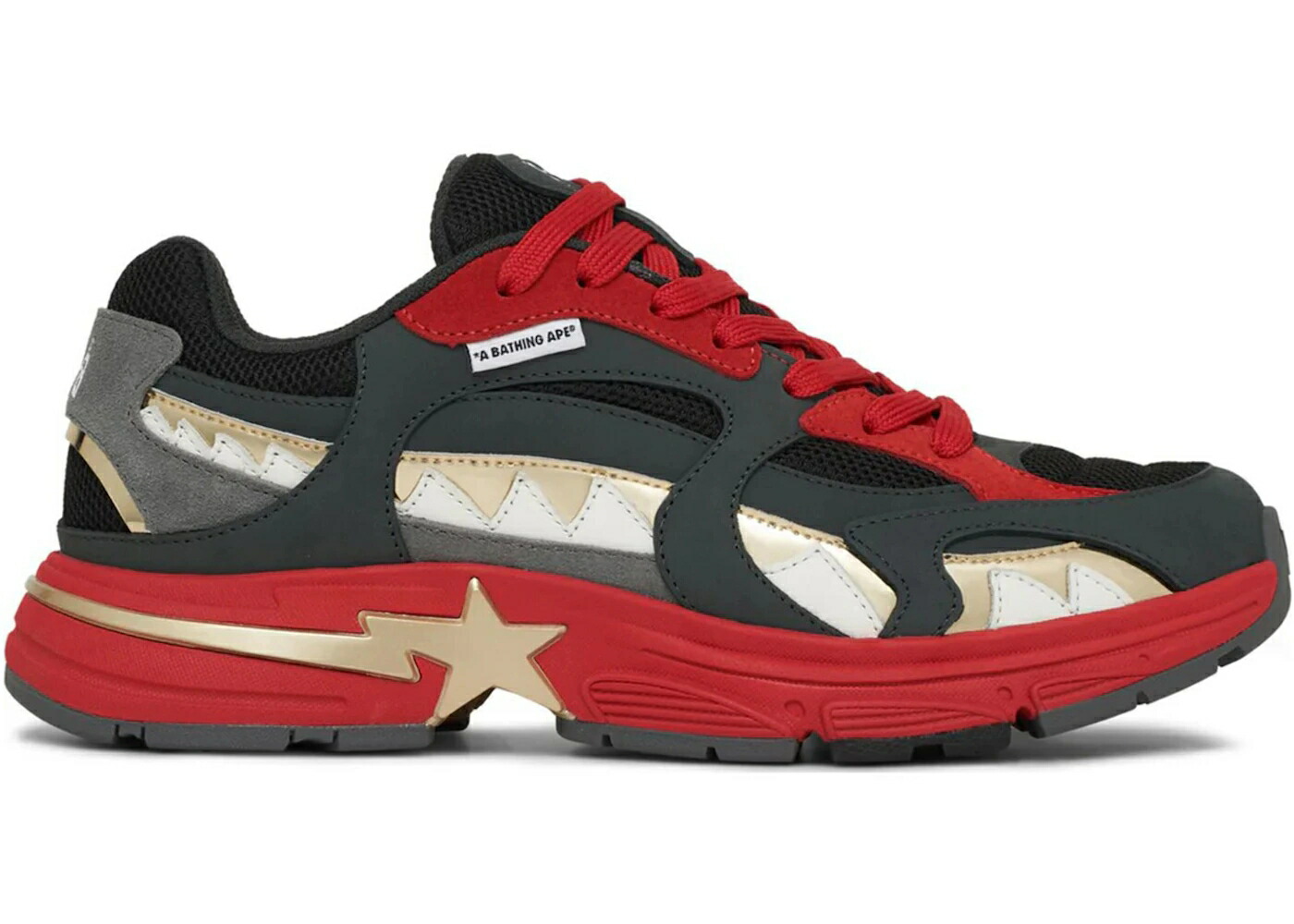 ベイプ シャーク 灰色 グレー 黒色 ブラック 赤 レッド 白色 ホワイト ゴールド スニーカー メンズ BAPE A BATHING APE SHARK STA CHINA / GREY BLACK RED WHITE GOLD