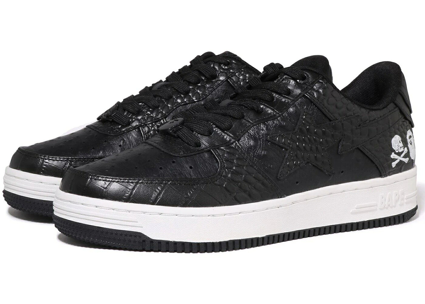 ベイプ 黒いこと 黒いこと 白いこと 白いこと スニーカー メンズ BAPE A BATHING APE STA NEIGHBORHOOD BLACK / BLACK WHITE