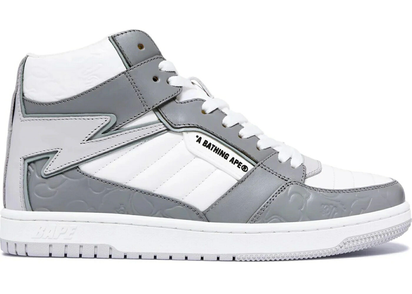 ベイプ ミッド 白色 ホワイト 灰色 グレー #1 スニーカー メンズ BAPE A BATHING APE STA 88 MID WHITE / WHITE GREY
