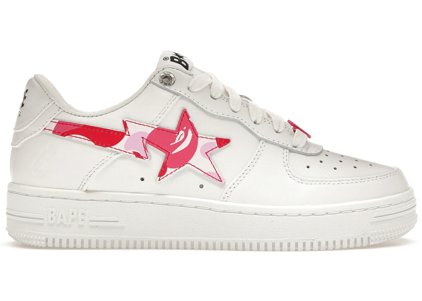 ベイプ カモ柄 白色 ホワイト ピンク スニーカー メンズ BAPE A BATHING APE STA LOW ABC CAMO WHITE PINK (2022) / WHITE PINK