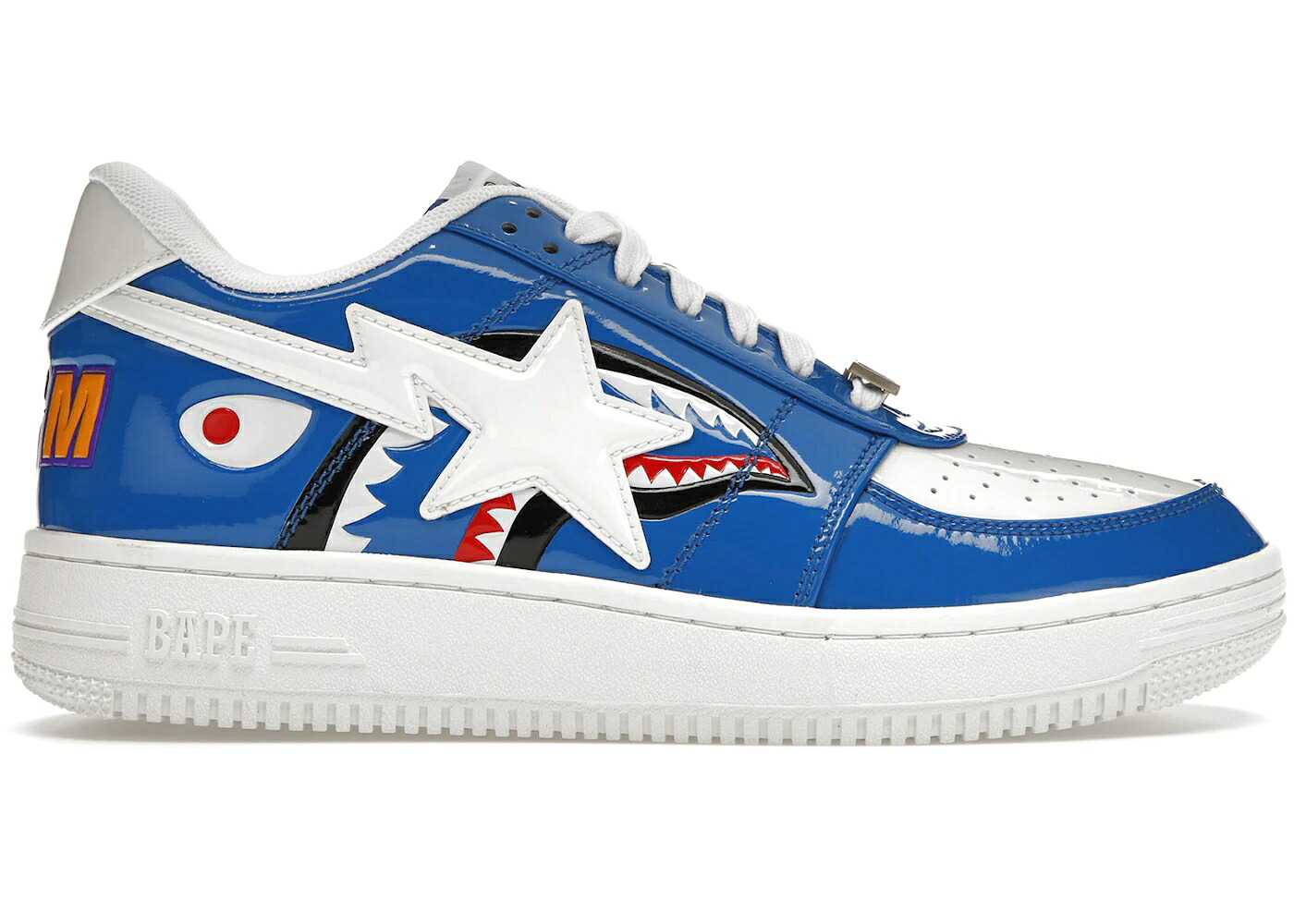 ベイプ シャーク 青色 ブルー 白色 ホワイト スニーカー メンズ BAPE A BATHING APE STA LOW COLOR BLOCK SHARK BLUE / BLUE WHITE|スニケス