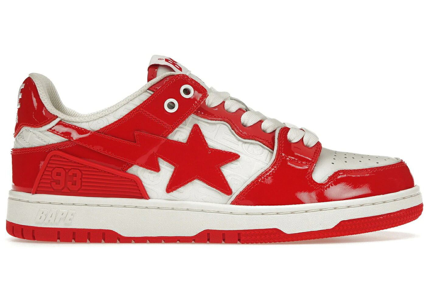 ベイプ 赤 赤いこと 白いこと 白いこと 専売特許 スニーカー メンズ BAPE A BATHING APE SK8 STA RED WHITE PATENT / RED WHITE