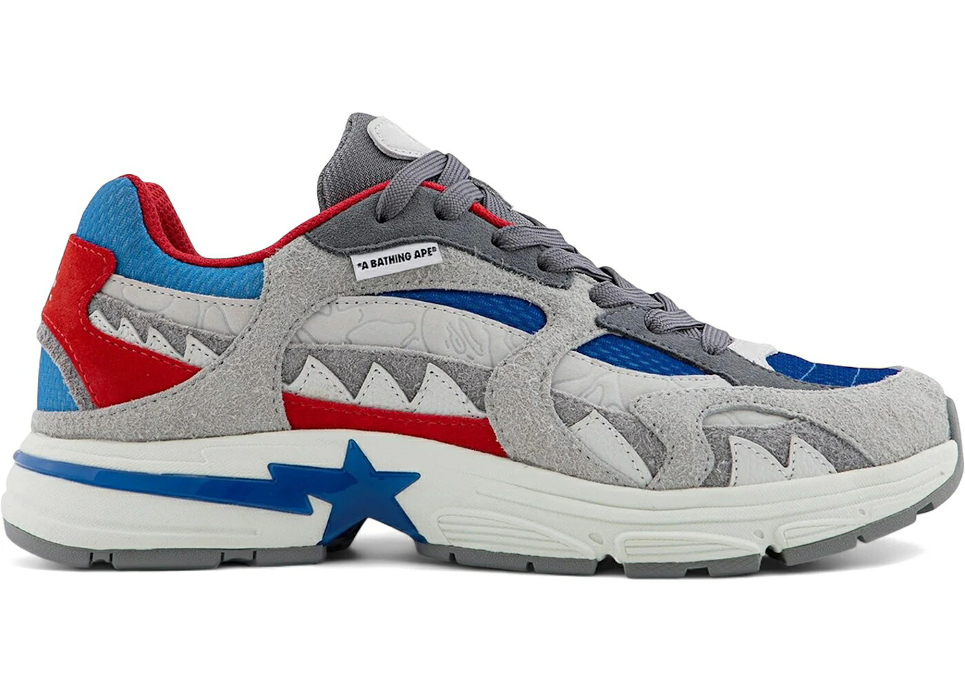 ベイプ シャーク 青色 ブルー 灰色 グレー 赤 レッド #2 スニーカー メンズ BAPE A BATHING APE SHARK STA BLUE GREY RED /