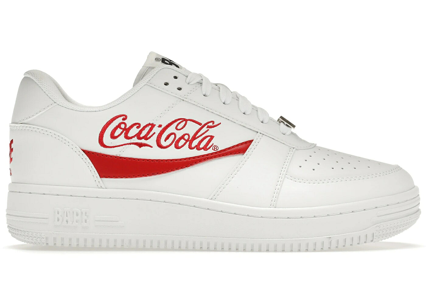 ベイプ 白いこと 白いこと 赤 赤いこと スニーカー メンズ BAPE A BATHING APE STA LOW COCA-COLA WHITE / WHITE RED