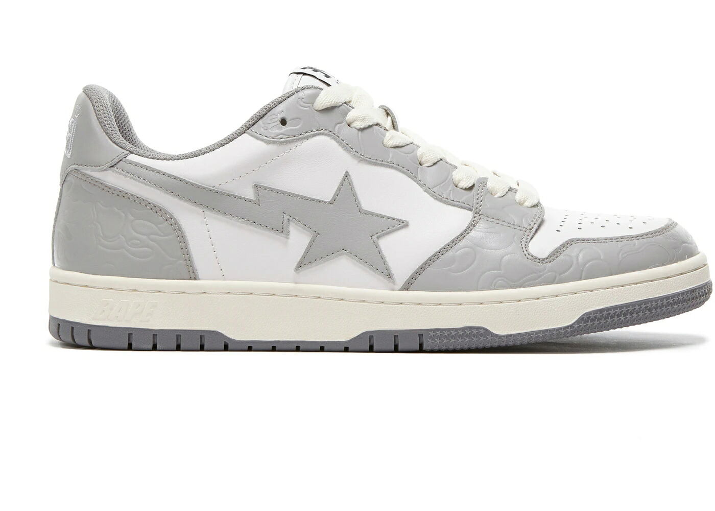 ベイプ 厚地の外套 薄墨色 薄墨色 皮膚軟化剤 スニーカー メンズ BAPE A BATHING APE COURT STA LIGHT GREY CREAM / LIGHT GREY CREAM