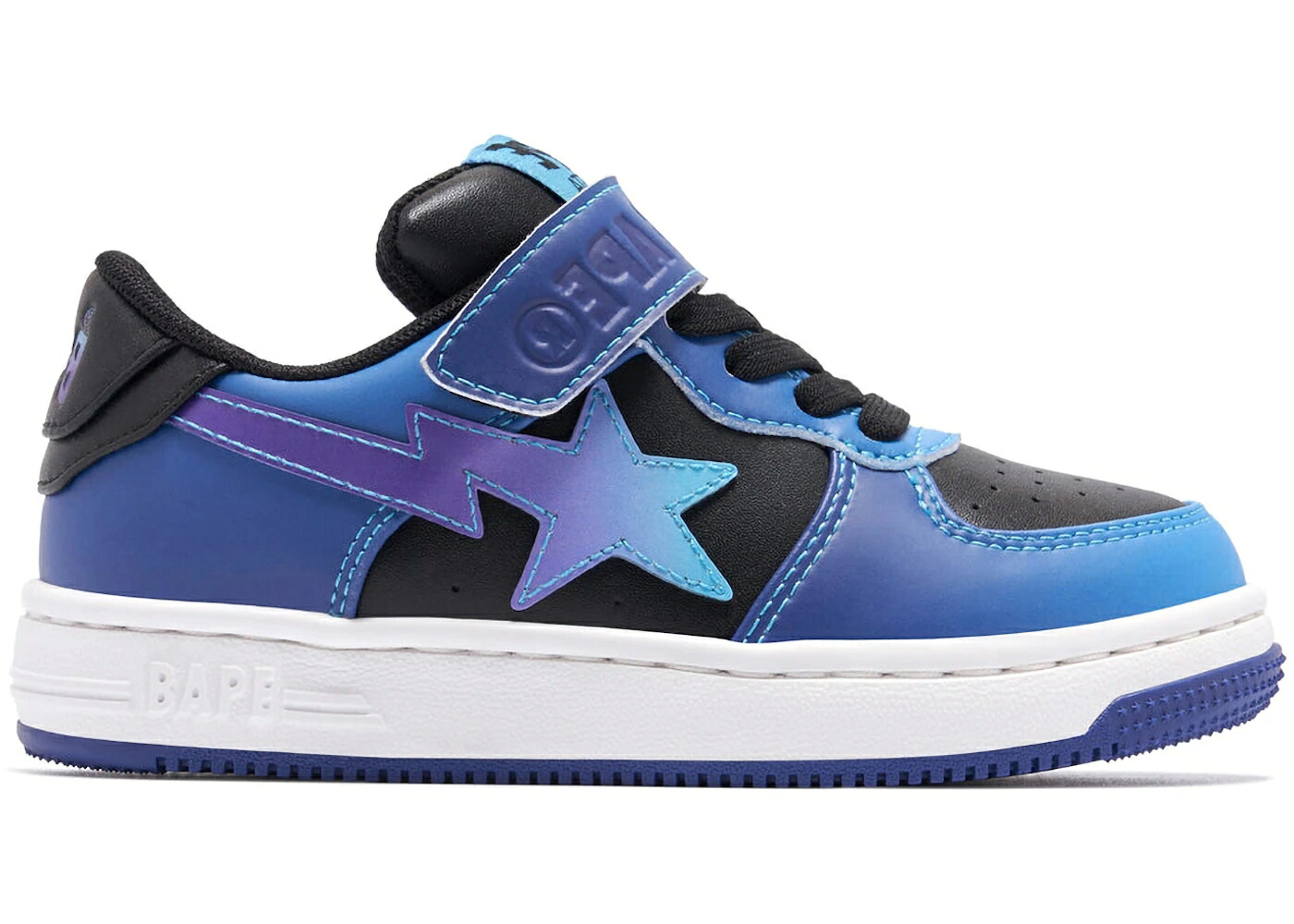 ベイプ 青み 青色 黒いこと 黒いこと 紫 パープル お坊っちゃん キッズ BAPE A BATHING APE STA BLUE GRADATION (KIDS) / BLUE BLACK PURPLE もの言う花 マタニティ スニーカー
