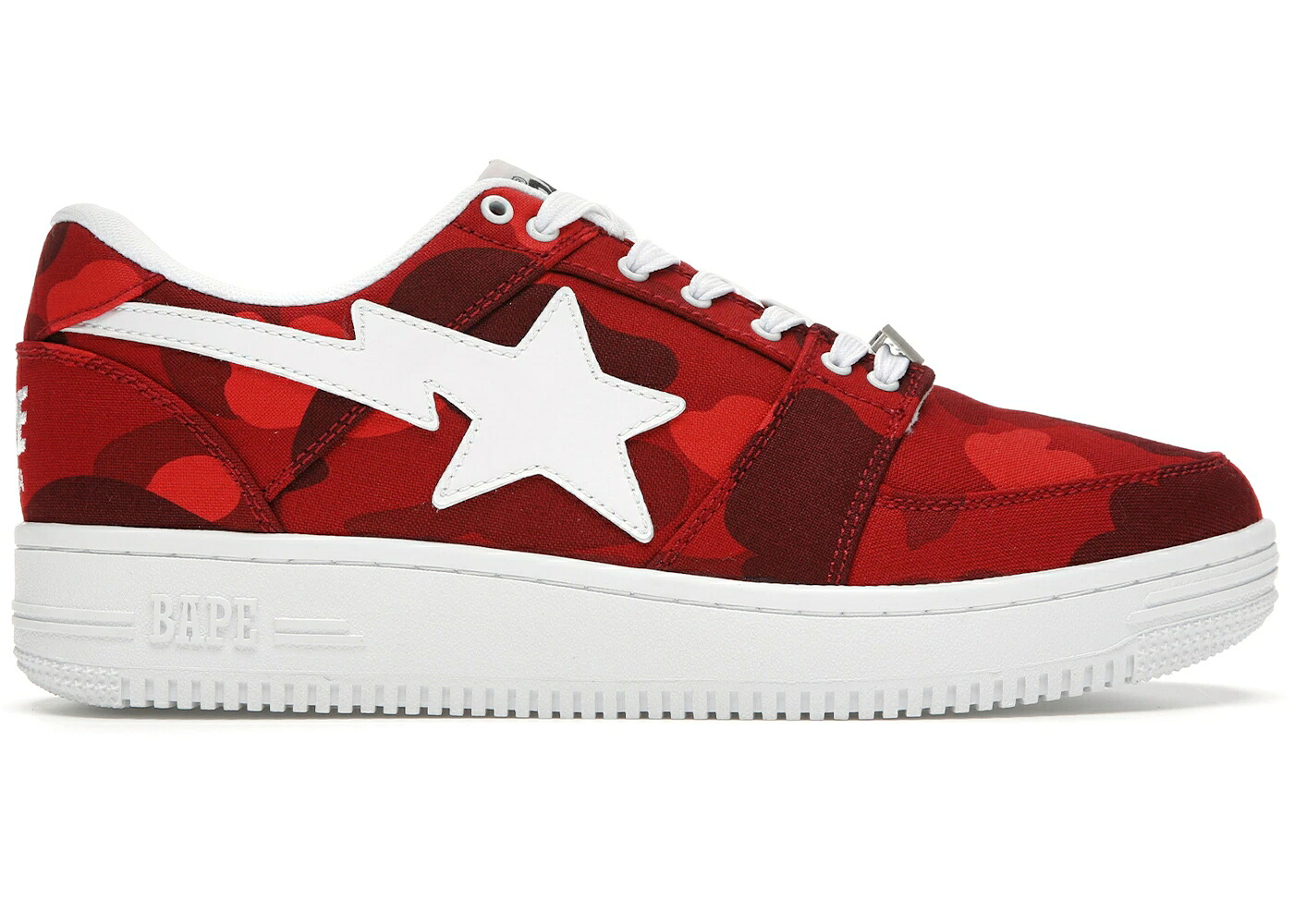 ベイプ 家鴨柄 赤 赤いこと 白いこと 白いこと スニーカー ユニ一発やる BAPE A BATHING APE STA LOW CAMO RED / RED WHITE メンズ