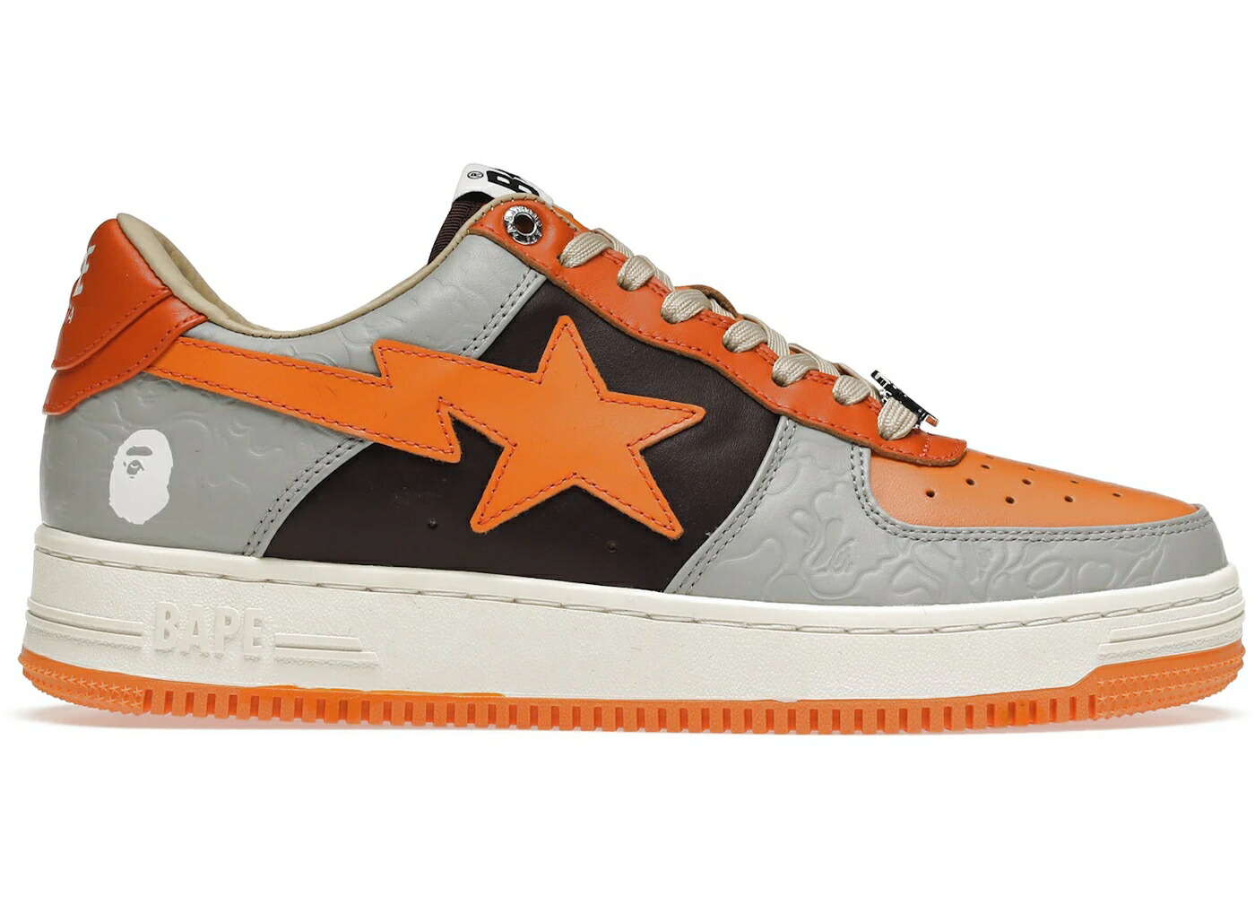 ベイプ 薄墨色 薄墨色 橙 オレンジ色 白いこと 白いこと スニーカー ユニ一発やる BAPE A BATHING APE STA LOW GREY ORANGE / WHITE GREY ORANGE メンズ