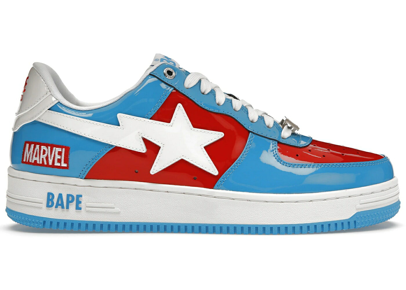 ベイプ 漫画雑誌 青味 青み 赤 赤いこと スニーカー ユニ一発やる BAPE A BATHING APE STA MARVEL COMICS CAPTAIN AMERICA (2022) / BLUE RED メンズ
