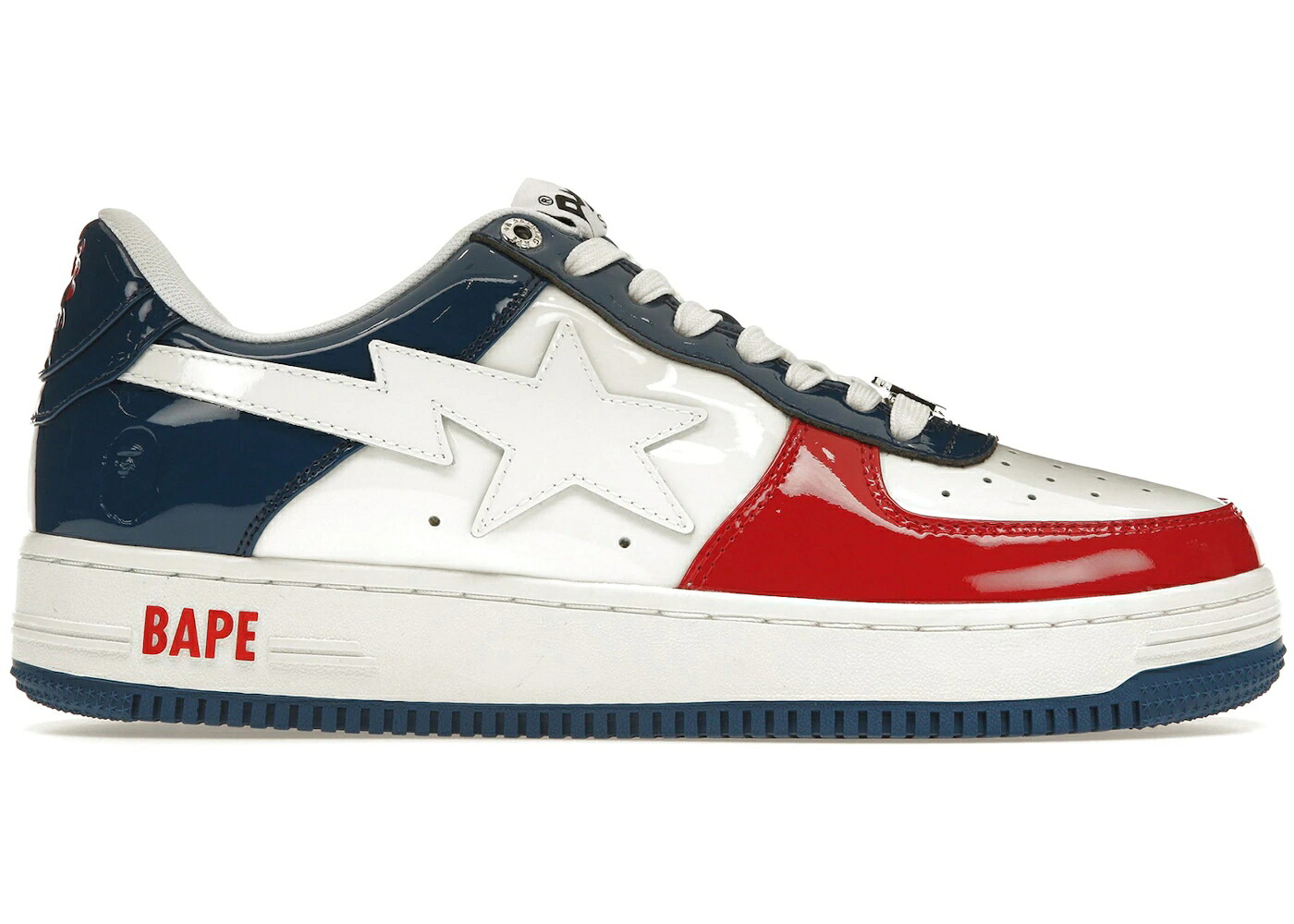 ベイプ 白色 ホワイト 青色 ブルー 赤 レッド スニーカー ユニセックス BAPE A BATHING APE STA FRANCE / WHITE BLUE RED メンズ|スニケス