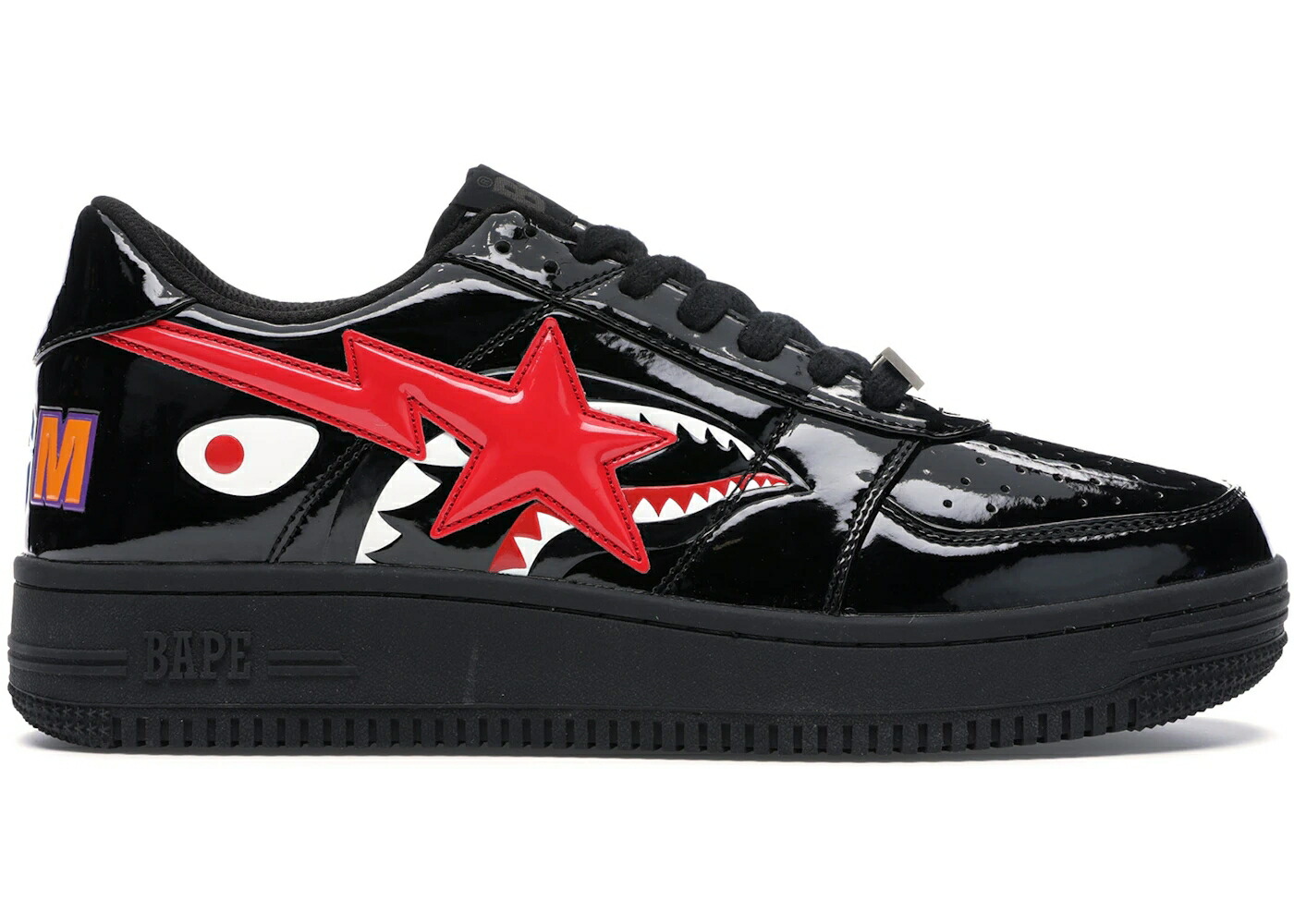 ベイプ シャーク 黒いこと 黒いこと 赤 赤いこと スニーカー ユニ一発やる BAPE A BATHING APE STA LOW SHARK BLACK / BLACK RED メンズ