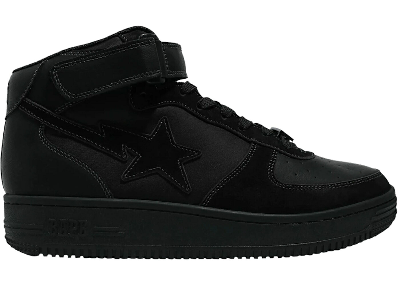 ベイプ ミッド 黒いこと 黒いこと スニーカー ユニ一発やる BAPE A BATHING APE STA MID BLACK / メンズ