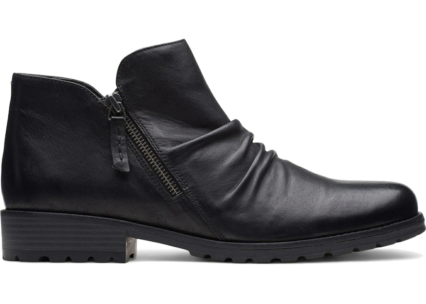 クラークス 黒色 ブラック レザー WOMEN'S スニーカー レディース CLARKS CLARKWELL ZIP BLACK LEATHER (WOMEN'S) /
