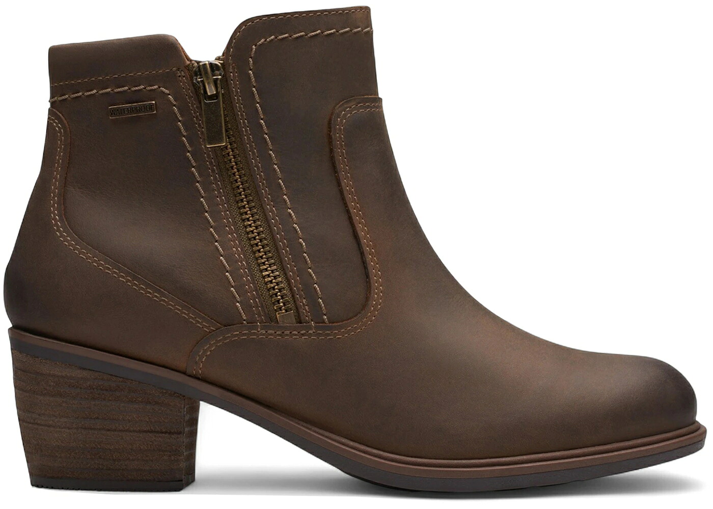 クラークス レザー WOMEN'S スニーカー レディース CLARKS NEVA ZIP WATERPROOF TAUPE LEATHER (WOMEN'S) /