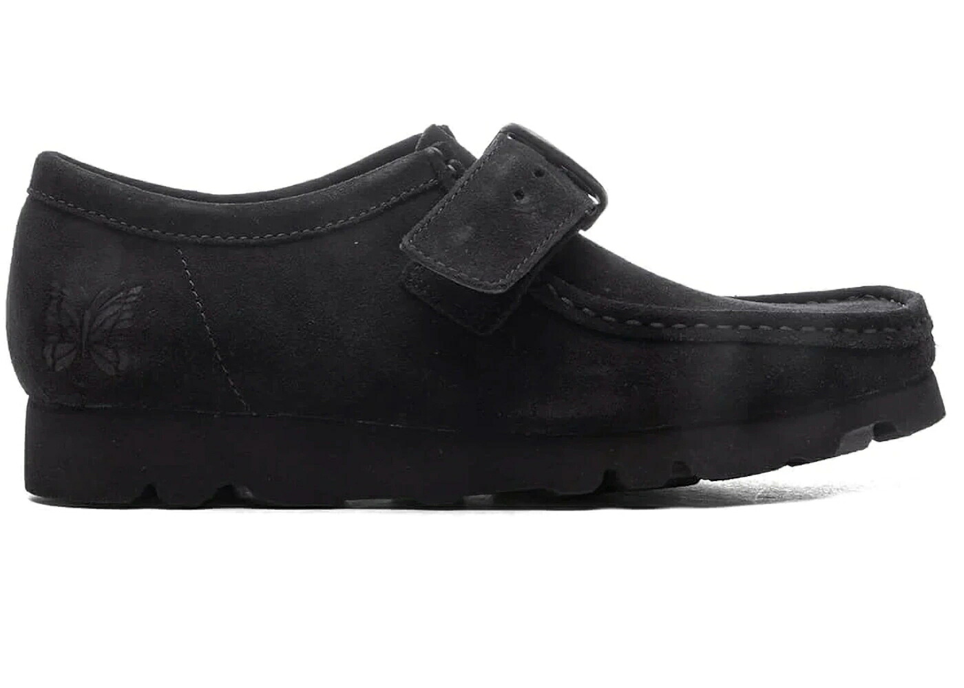 クラークス オリジナルス 同盟罷業一回り 黒いこと 黒いこと スニーカー メンズ CLARKS ORIGINALS WALLABEE STRAP NEEDLES BLACK /