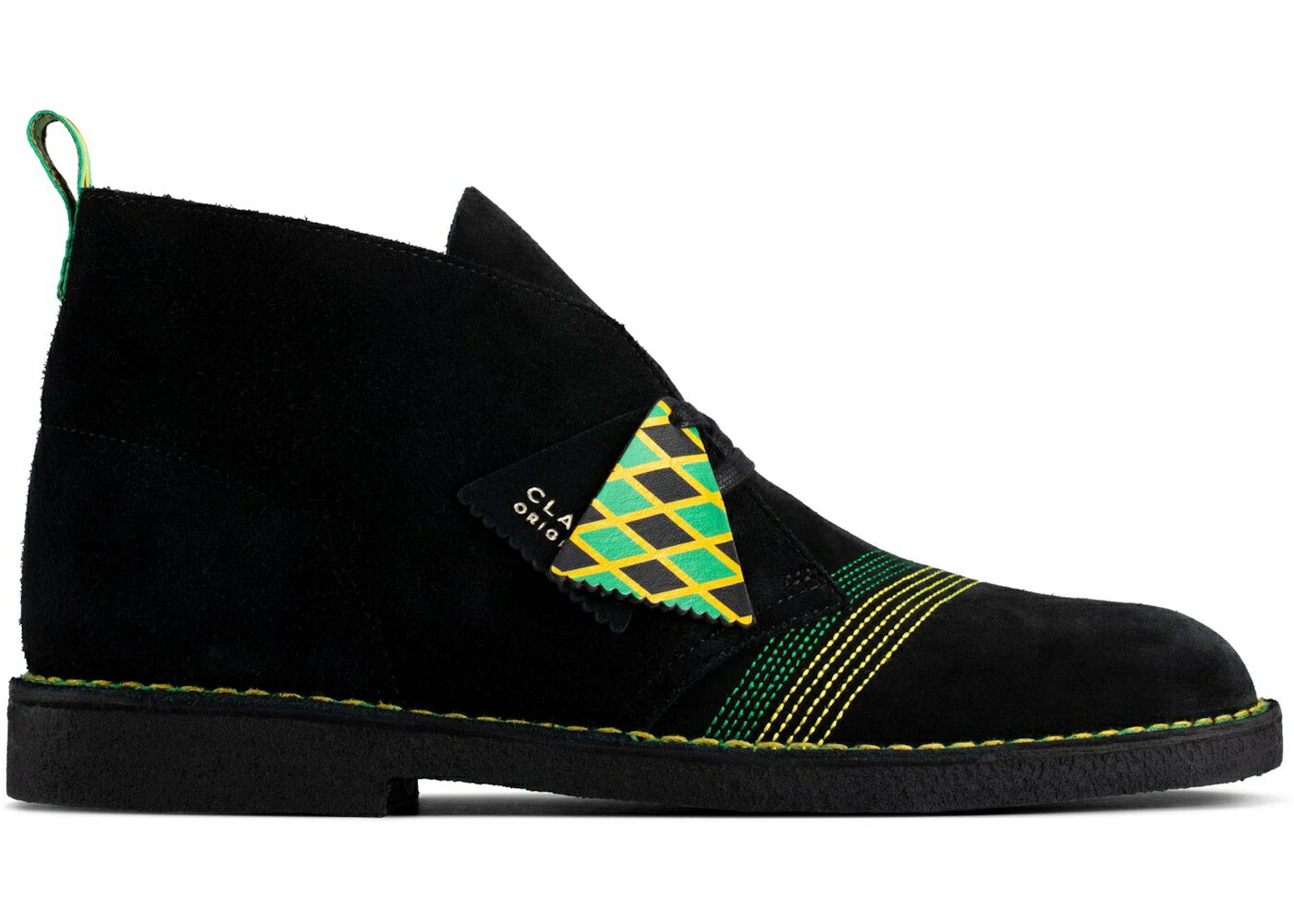 クラークス ブーツ 黒いこと 黒いこと 乾荒原ブーツ スニーカー メンズ CLARKS DESERT BOOT JAMAICA / BLACK MULTI