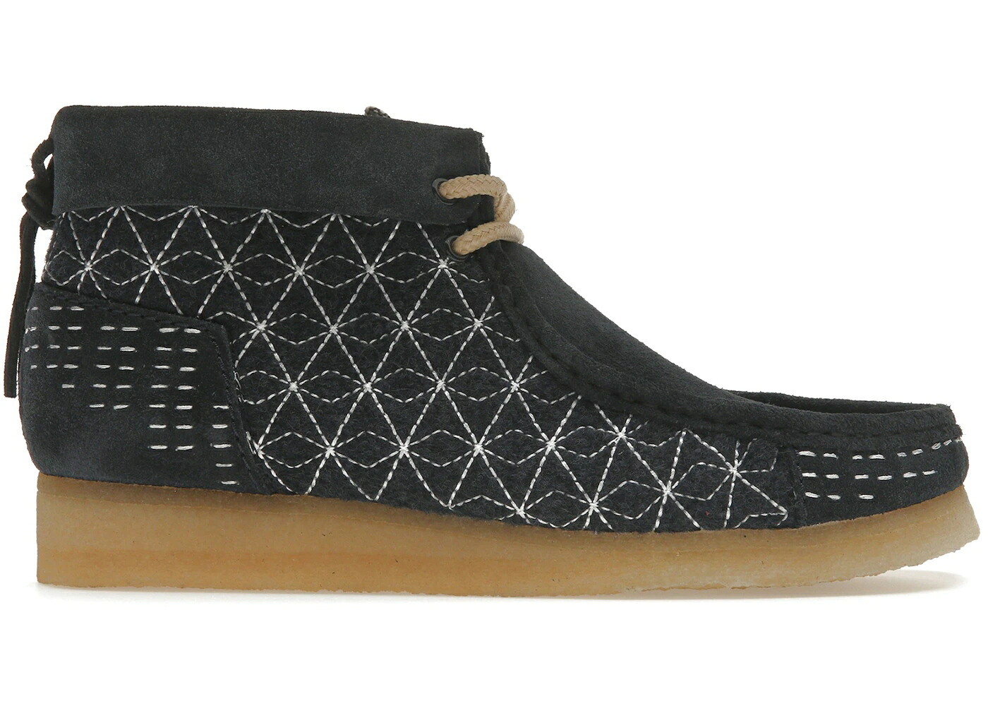 クラークス オリジナルス ブーツ 紺色 ネイビー スニーカー メンズ CLARKS ORIGINALS WALLABEE BOOT NAVY SHASHIKO / NAVY SHASHIKO｜スニケス