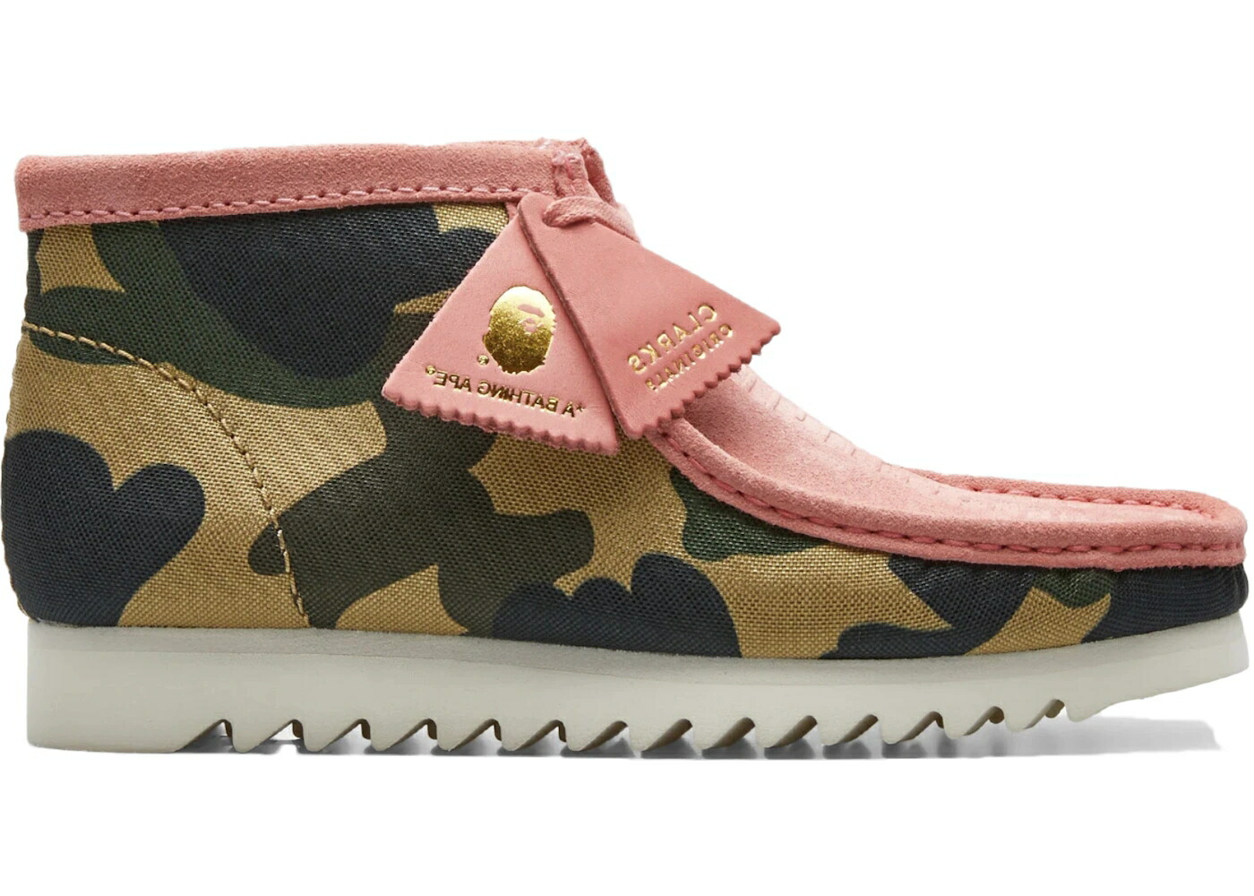 クラークス オリジナルス スニーカー メンズ CLARKS ORIGINALS WALLABEE BAPE CORAL COMBI / CORAL COMBI