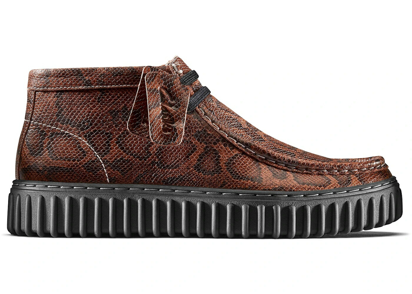 クラークス ローズ 茶色 ブラウン スニーカー メンズ CLARKS TORHILL HI MARTINE ROSE BROWN SNAKE / BROWN SNAKE