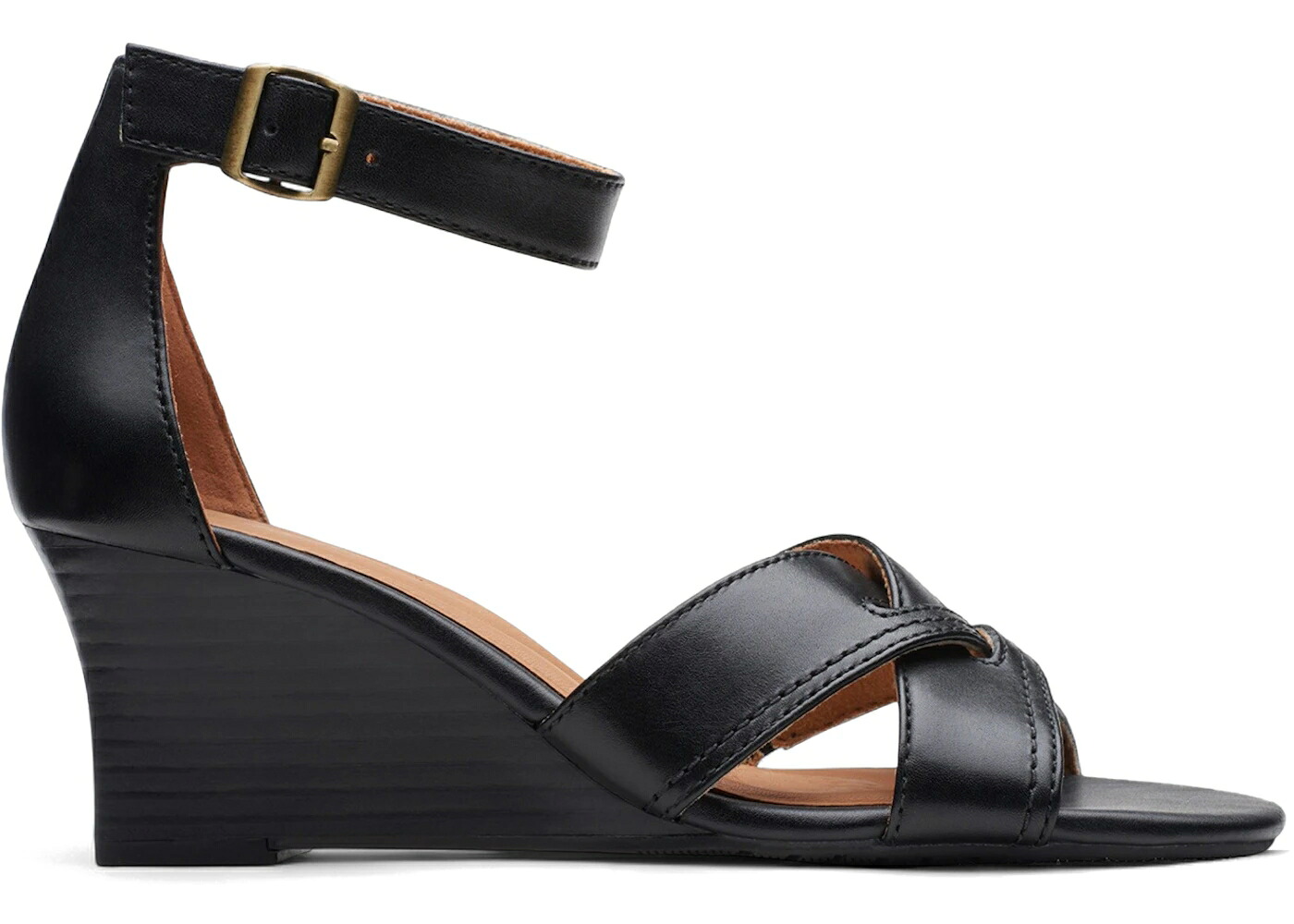 クラークス 黒色 ブラック レザー WOMEN'S スニーカー レディース CLARKS CIELO CHARM BLACK LEATHER (WOMEN'S) /