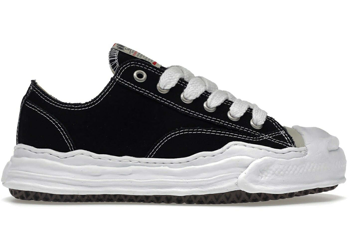 メゾン ミハラヤスヒロ 黒色 ブラック 白色 ホワイト スニーカー メンズ MAISON MIHARA YASUHIRO MAISON MIHARA YASUHIRO HANK OG SOLE CANVAS LOW BLACK / BLACK WHITE