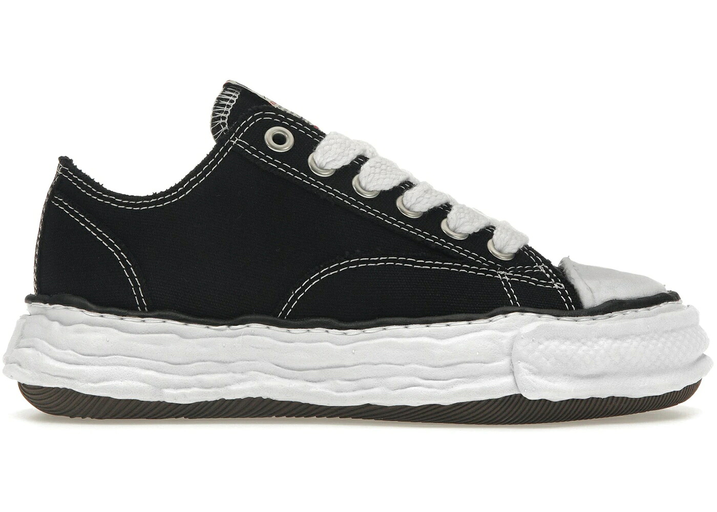 住み家 ミハラヤスヒロ 黒いこと 黒いこと 白いこと 白いこと スニーカー メンズ MAISON MIHARA YASUHIRO MAISON MIHARA YASUHIRO PETERSON 23 OG SOLE CANVAS LOW BLACK / BLACK WHITE