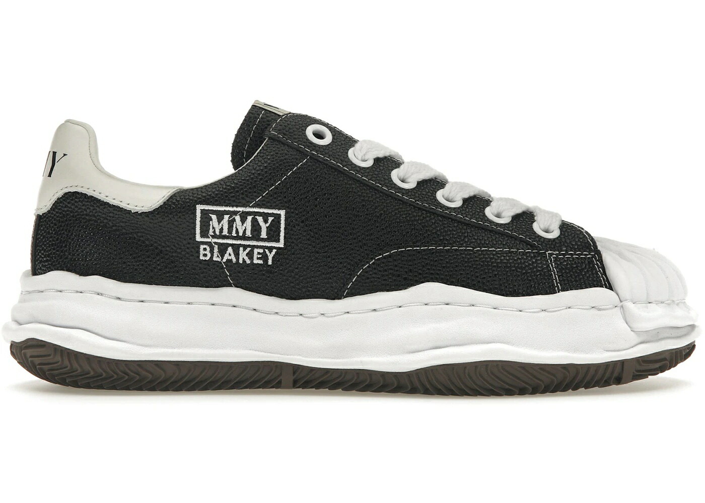 メゾン ミハラヤスヒロ レザー 黒色 ブラック スニーカー メンズ MAISON MIHARA YASUHIRO MAISON MIHARA YASUHIRO BLAKEY OG SOLE EMBOSSED LEATHER LOW BLACK /