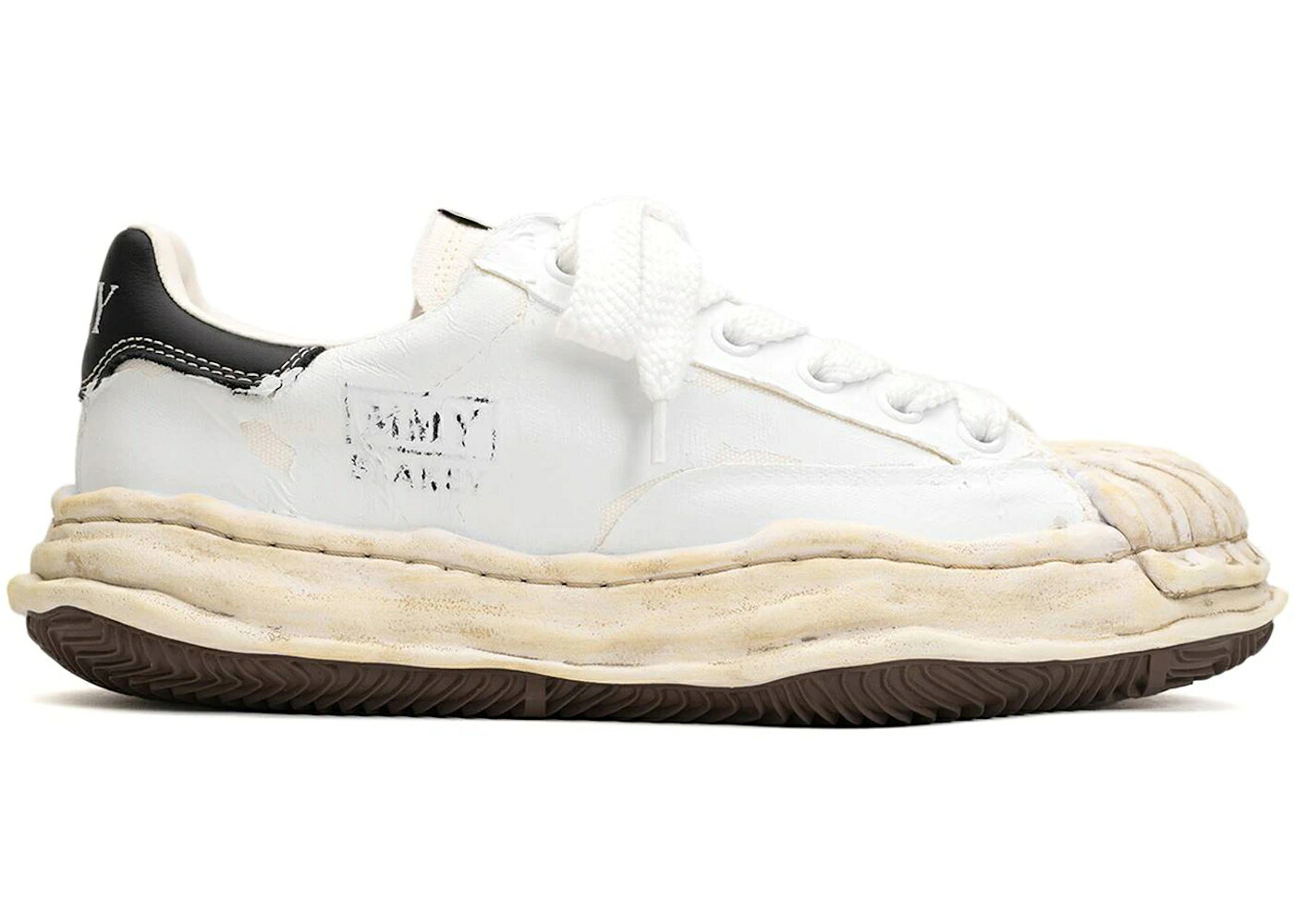メゾン ミハラヤスヒロ 白色 ホワイト スニーカー メンズ MAISON MIHARA YASUHIRO MAISON MIHARA YASUHIRO BLAKEY OG FILM ATTACHED CANVAS LOW WHITE /｜スニケス
