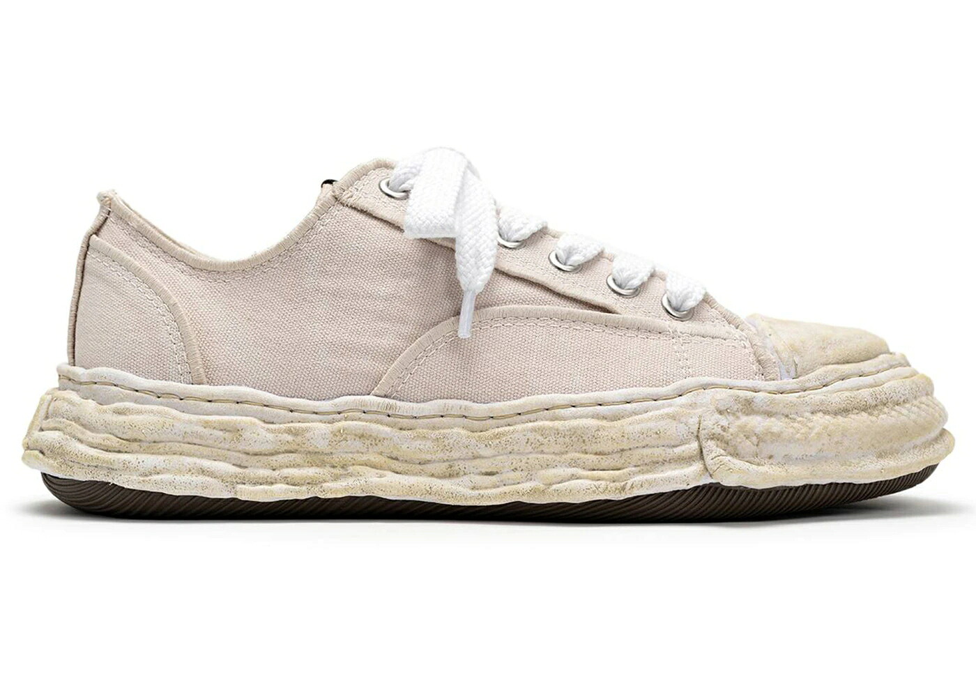 棲み家 ミハラヤスヒロ ビンテージ ヴィンテージ ベージュ スニーカー メンズ MAISON MIHARA YASUHIRO MAISON MIHARA YASUHIRO PETERSON 23 OG SOLE VINTAGE EFFECT EMBROIDERED CANVAS LOW BEIGE /