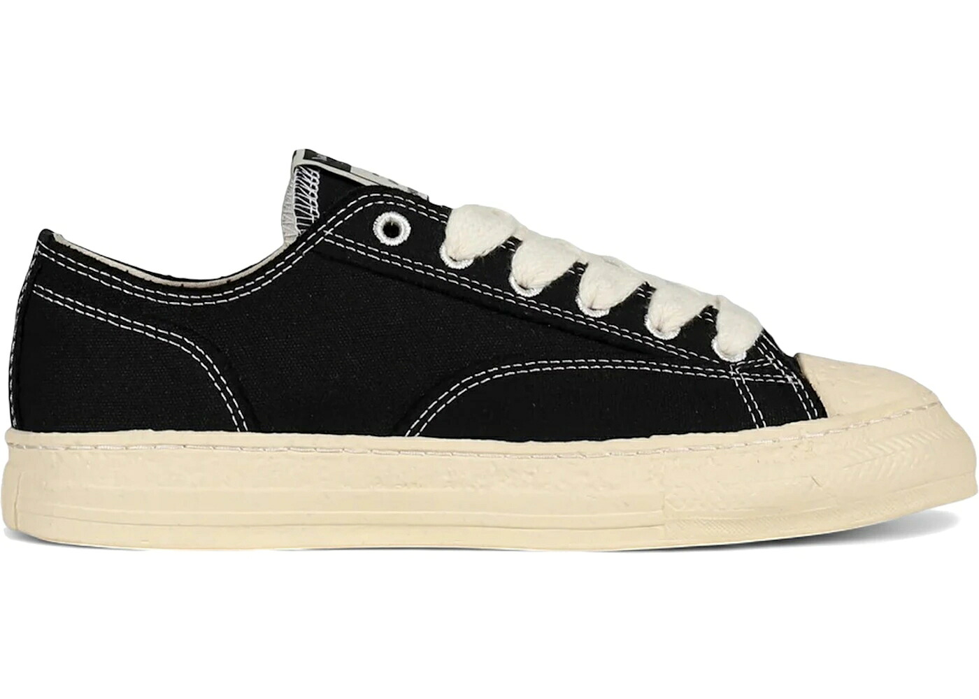 メゾン ミハラヤスヒロ 黒色 ブラック スニーカー メンズ MAISON MIHARA YASUHIRO MAISON MIHARA YASUHIRO ROY PAST SOLE CANVAS LOW BLACK /