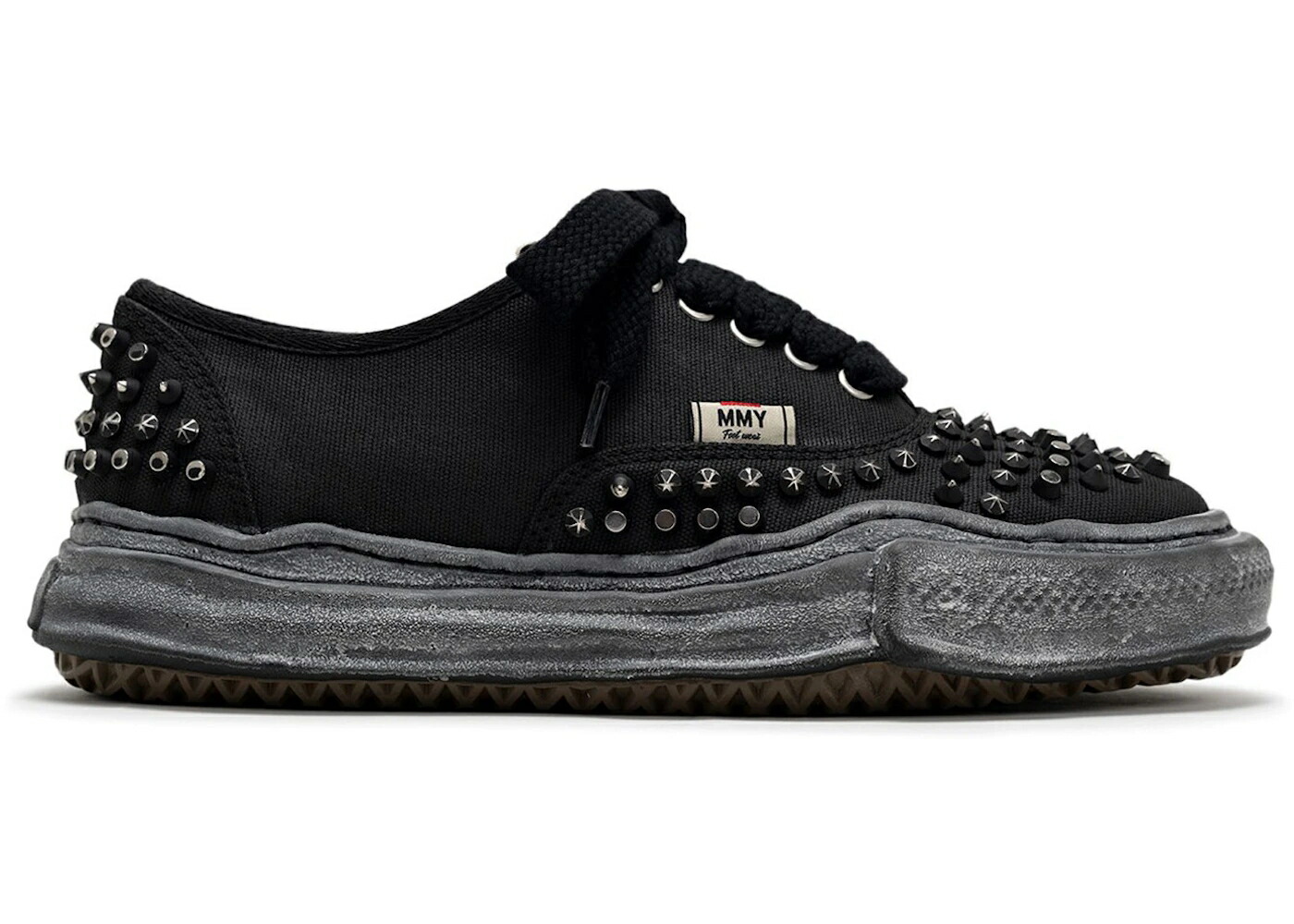 棲み家 ミハラヤスヒロ 黒いこと 黒いこと スニーカー メンズ MAISON MIHARA YASUHIRO MAISON MIHARA YASUHIRO BAKER OG SOLE STUDDED CANVAS LOW TRIPLE BLACK / BLACK BLACK