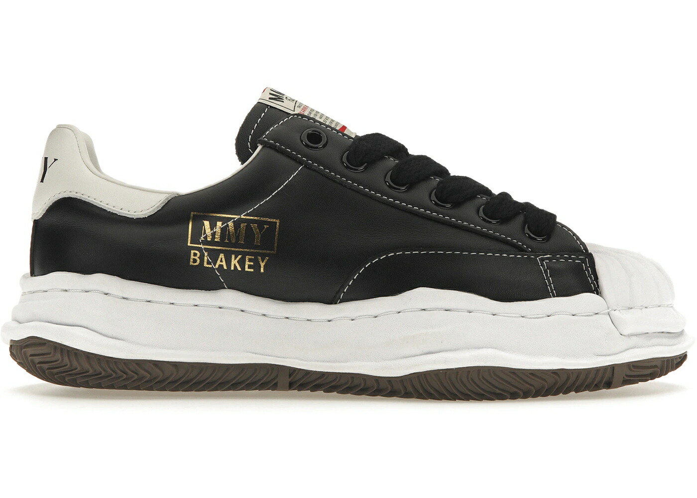 メゾン ミハラヤスヒロ レザー 黒色 ブラック 白色 ホワイト スニーカー メンズ MAISON MIHARA YASUHIRO MAISON MIHARA YASUHIRO BLAKEY OG SOLE LEATHER LOW BLACK / BLACK WHITE