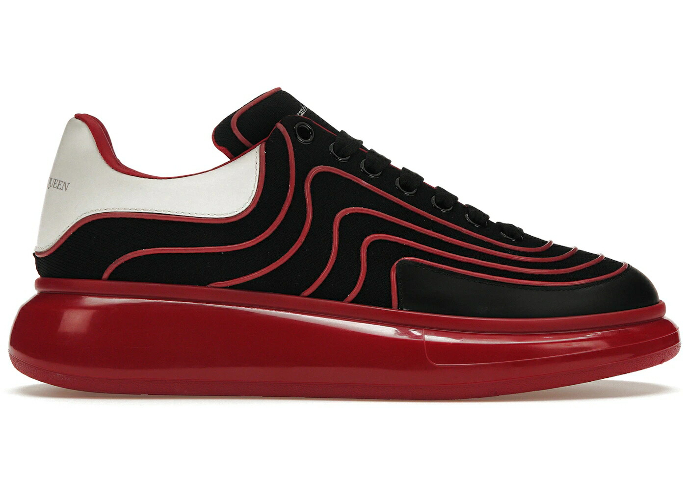 アレキサンダーマックイーン 黒色 ブラック 赤 レッド スニーカー メンズ ALEXANDER MCQUEEN ALEXANDER MCQUEEN OVERSIZED BLACK RED WAVES / BLACK RED