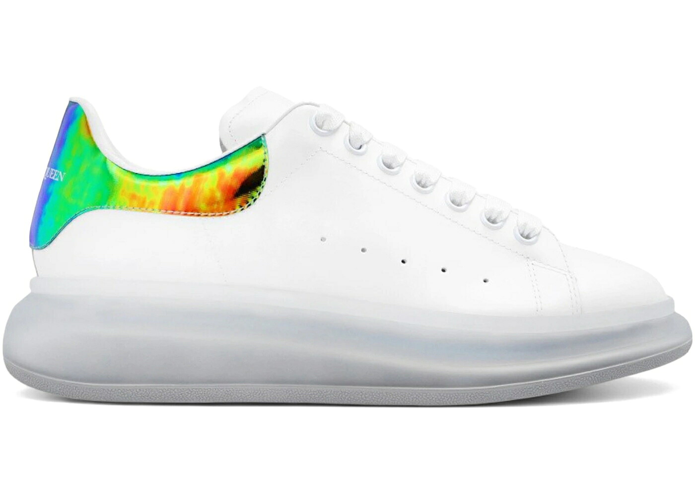 アレキサンダーマックイーン 白いこと 白いこと 黒いこと 黒いこと スニーカー メンズ ALEXANDER MCQUEEN ALEXANDER MCQUEEN OVERSIZED WHITE IRIDESCENT TAB / BLACK WHITE TRANSPARENT