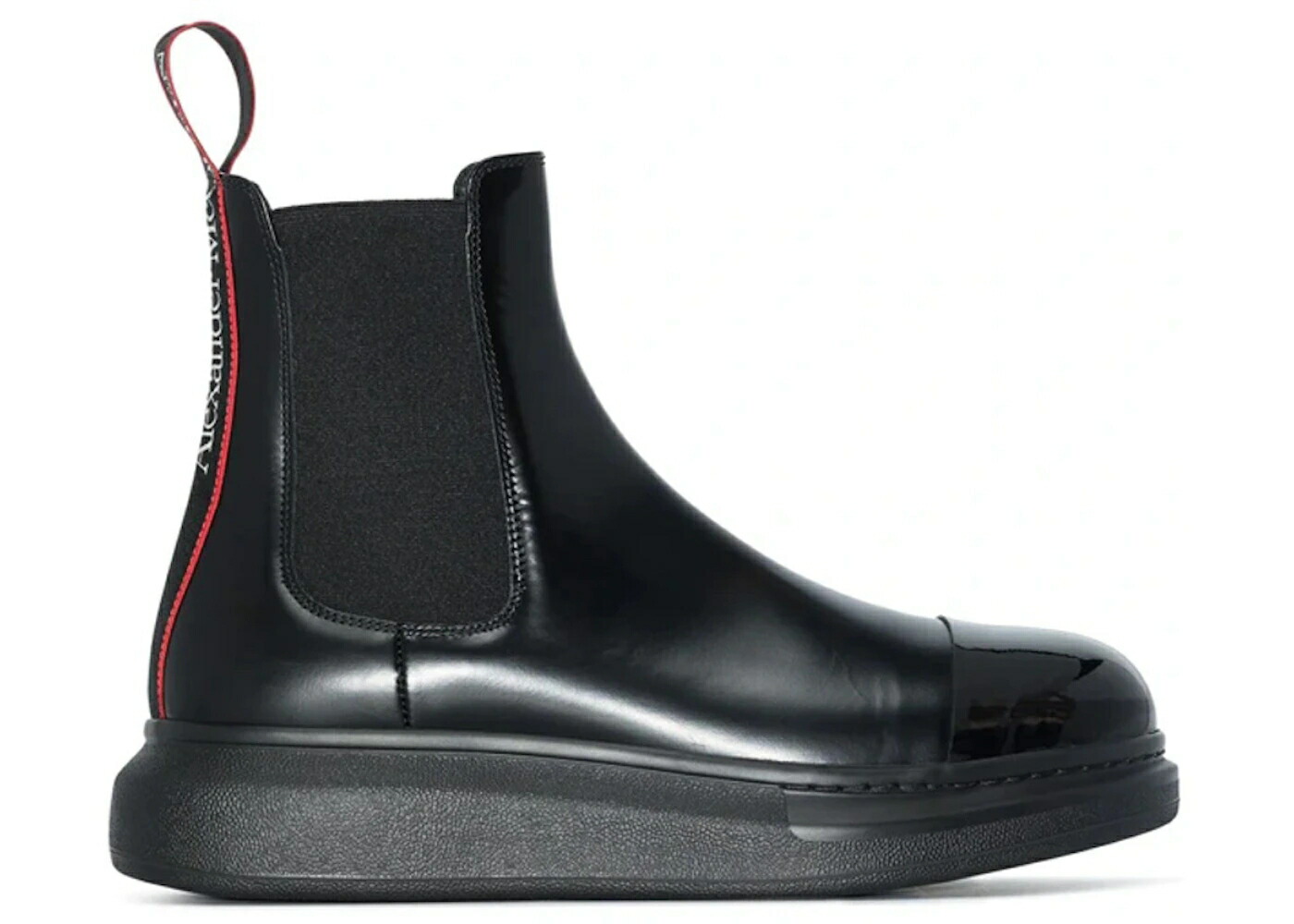 アレキサンダーマックイーン ハイブリッド レザー ブーツ 黒色 ブラック 赤 レッド チェルシーブーツ スニーカー メンズ ALEXANDER MCQUEEN ALEXANDER MCQUEEN HYBRID LEATHER CHELSEA BOOT BLACK RED / BLACK RED
