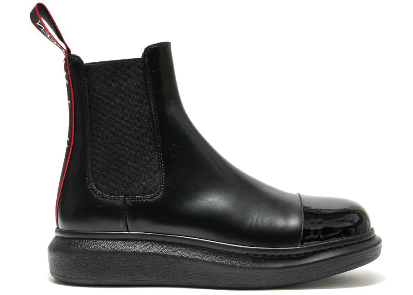 アレキサンダーマックイーン 変わり種 ブーツ 黒いこと 黒いこと 赤 赤いこと チェルシーブーツ スニーカー メンズ ALEXANDER MCQUEEN ALEXANDER MCQUEEN HYBRID CHELSEA BOOT BLACK RED DETAIL / BLACK RED
