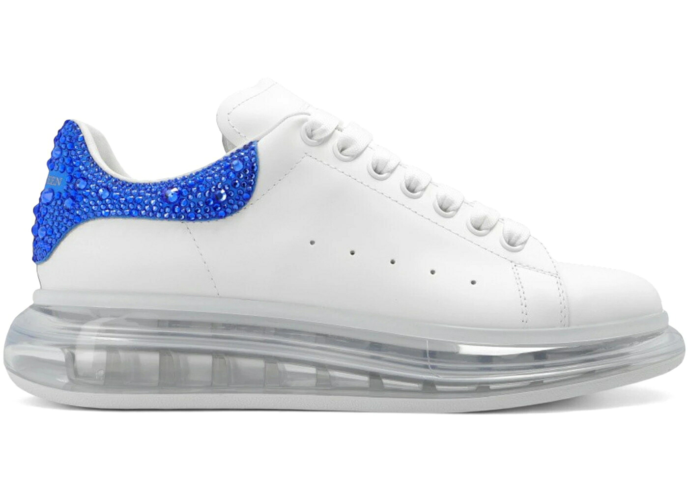 アレキサンダーマックイーン 白色 ホワイト 青色 ブルー スニーカー メンズ ALEXANDER MCQUEEN ALEXANDER MCQUEEN OVERSIZED CLEAR SOLE WHITE BLUE CRYSTAL / WHITE BLUE CRYSTAL