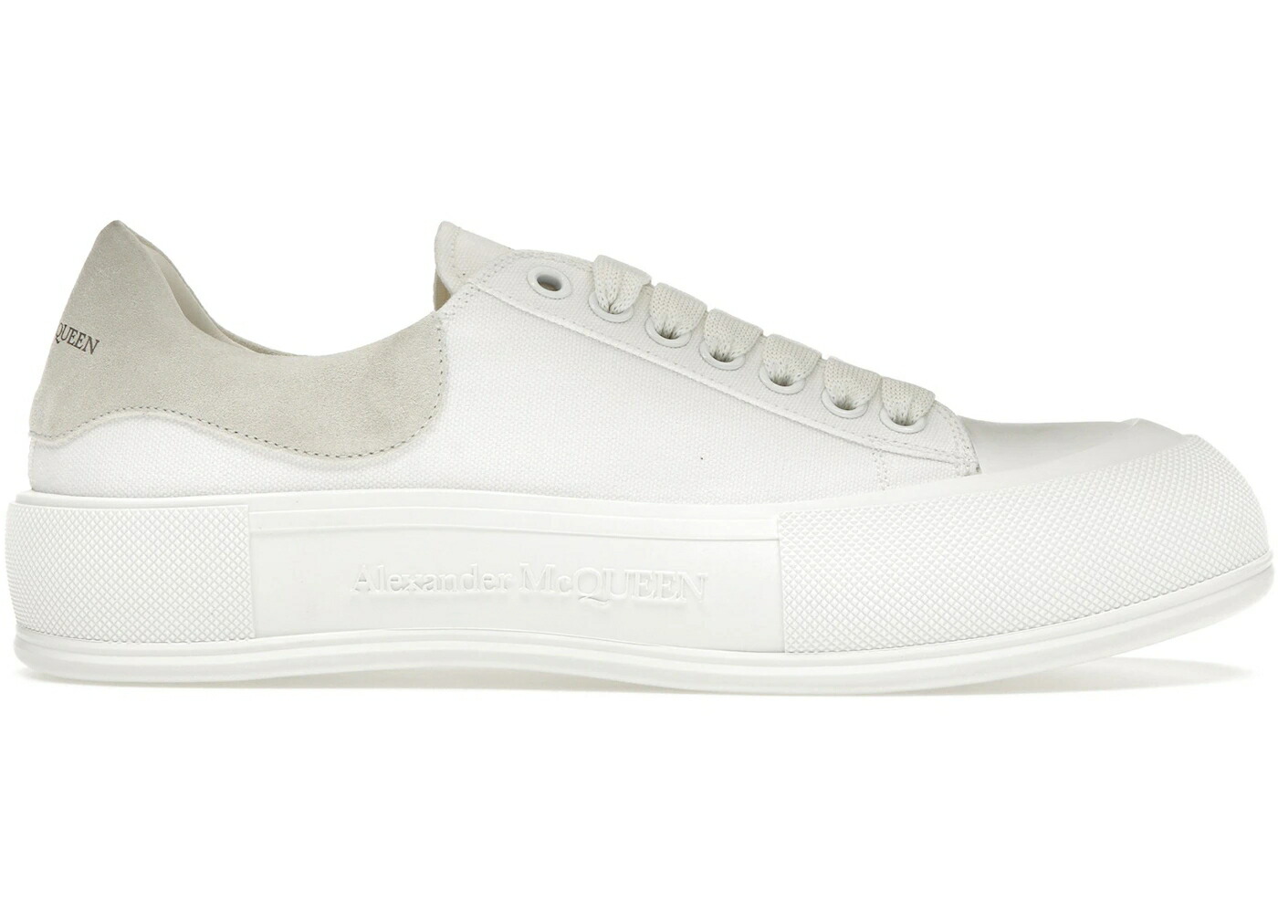 アレキサンダーマックイーン スケート 白色 ホワイト スニーカー メンズ ALEXANDER MCQUEEN ALEXANDER MCQUEEN DECK SKATE PLIMSOLL LACE-UP WHITE / WHITE WHITE WHITE