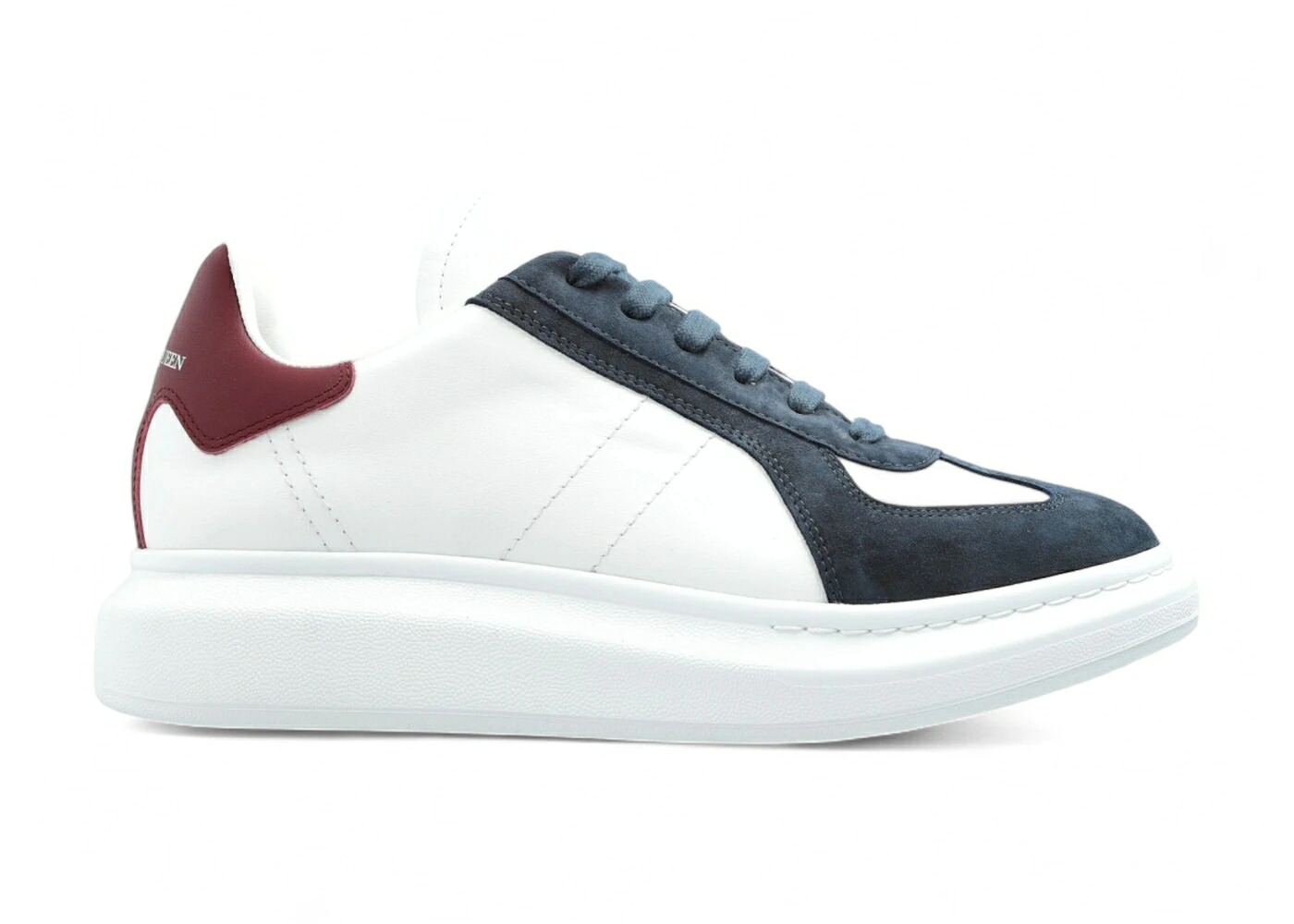 アレキサンダーマックイーン 白色 ホワイト 青色 ブルー スニーカー メンズ ALEXANDER MCQUEEN ALEXANDER MCQUEEN OVERSIZED RETRO WHITE BLUE BURGUNDI / WHITE BLUE BURGUNDI