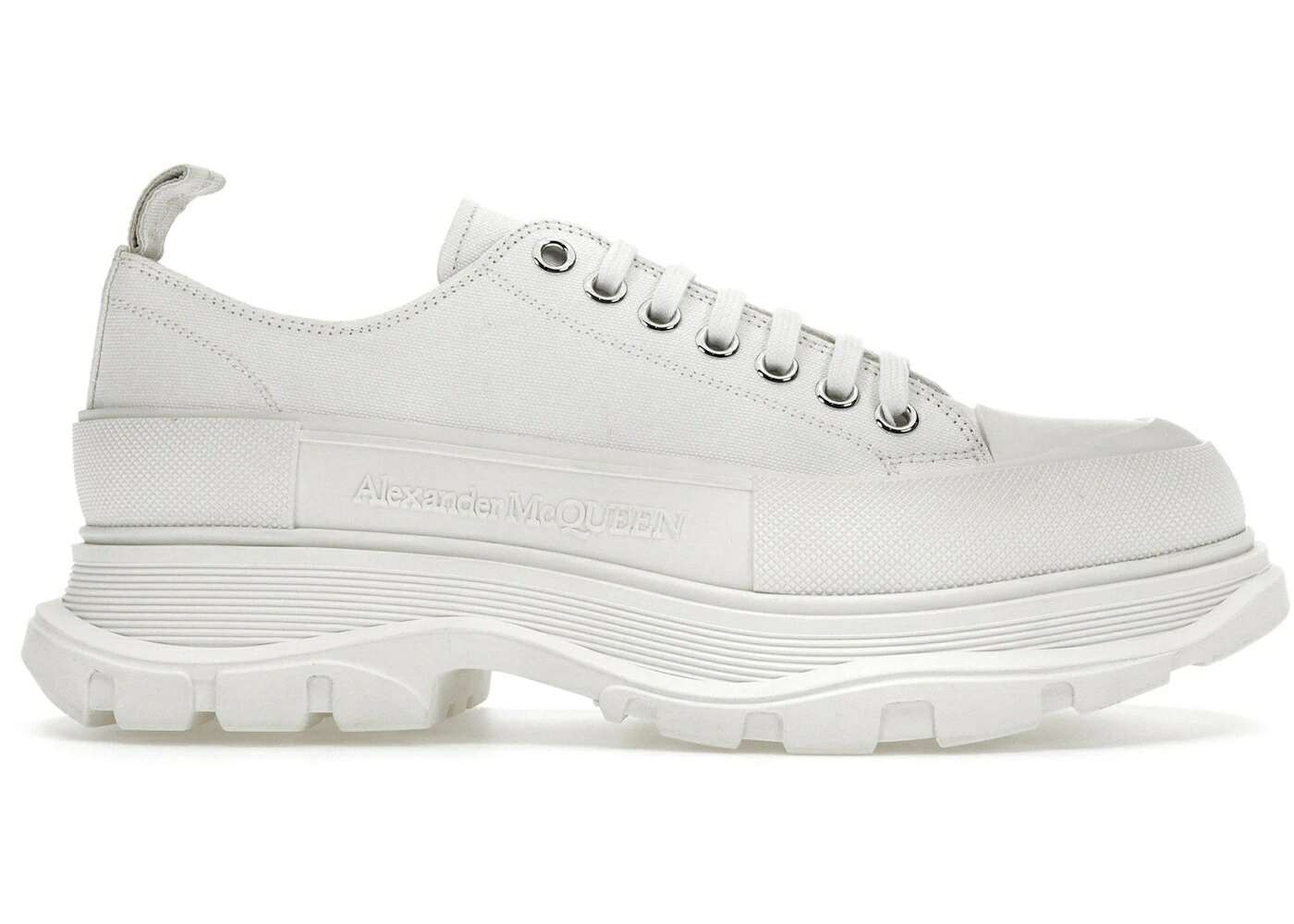 アレキサンダーマックイーン 白色 ホワイト スニーカー メンズ ALEXANDER MCQUEEN ALEXANDER MCQUEEN TREAD SLICK LOW LACE UP WHITE FW21 / WHITE WHITE