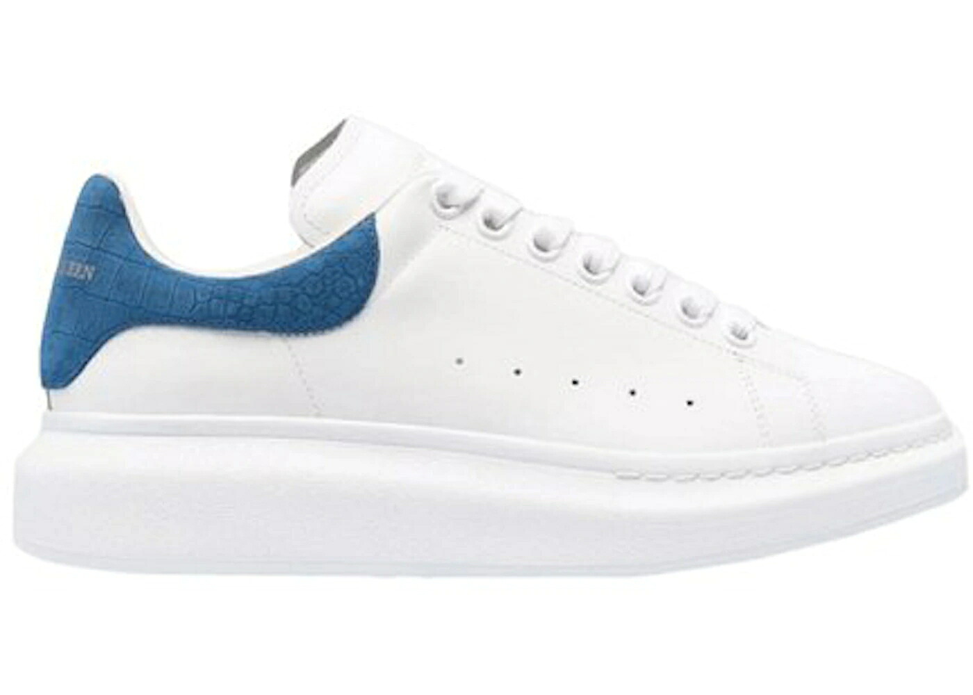 アレキサンダーマックイーン 白色 ホワイト 青色 ブルー スニーカー メンズ ALEXANDER MCQUEEN ALEXANDER MCQUEEN OVERSIZED WHITE BLUE CROC / WHITE BLUE