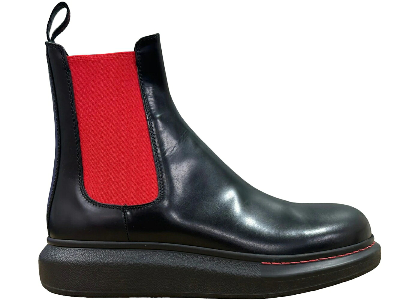 アレキサンダーマックイーン 変わり種 ブーツ 黒いこと 黒いこと 赤 赤いこと チェルシーブーツ スニーカー メンズ ALEXANDER MCQUEEN ALEXANDER MCQUEEN HYBRID CHELSEA BOOT BLACK RED / BLACK RED