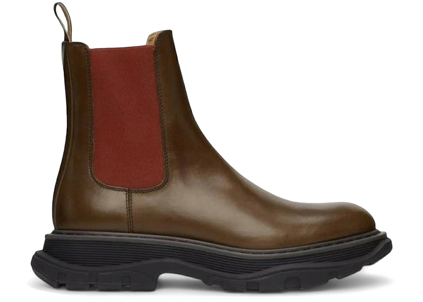 アレキサンダーマックイーン ブーツ ワイン色 バーガンディー 黒色 ブラック チェルシーブーツ スニーカー メンズ ALEXANDER MCQUEEN ALEXANDER MCQUEEN TREAD CHELSEA BOOT CHOCOLATE BURGUNDY / CHOCOLATE BURGUNDY|スニケス