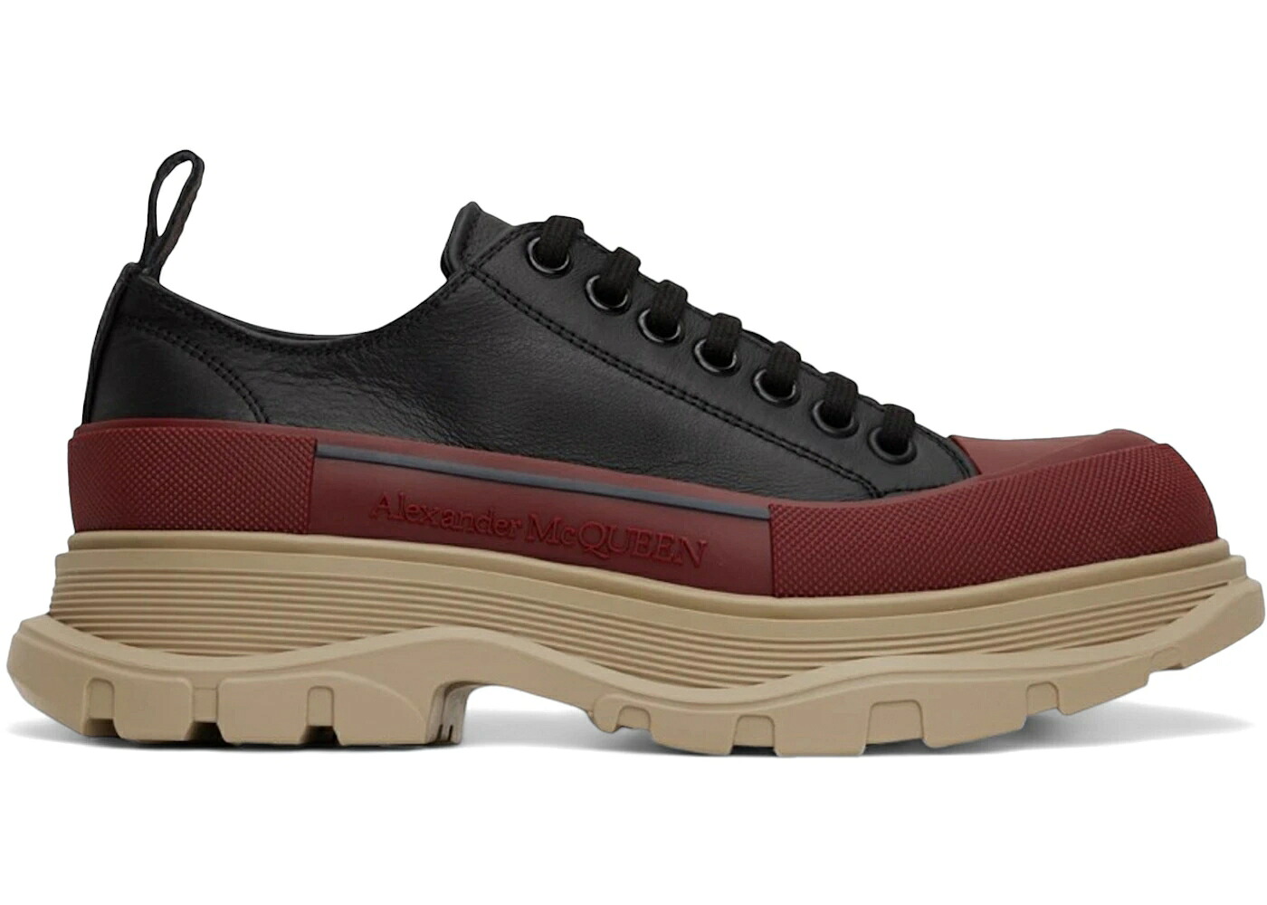 アレキサンダーマックイーン 黒いこと 黒いこと 赤 赤いこと ベージュ スニーカー メンズ ALEXANDER MCQUEEN ALEXANDER MCQUEEN TREAD SLICK LOW LACE UP BLACK RED BEIGE / BLACK RED BEIGE
