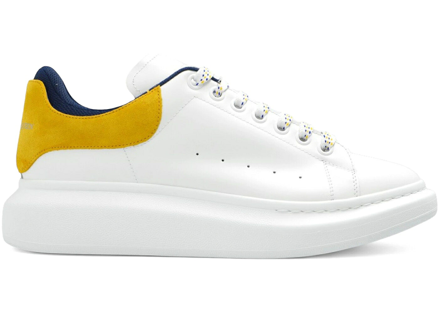 アレキサンダーマックイーン 白色 ホワイト 黄色 イエロー 紺色 ネイビー スニーカー メンズ ALEXANDER MCQUEEN ALEXANDER MCQUEEN OVERSIZED WHITE POP YELLOW NAVY / WHITE POP YELLOW NAVY